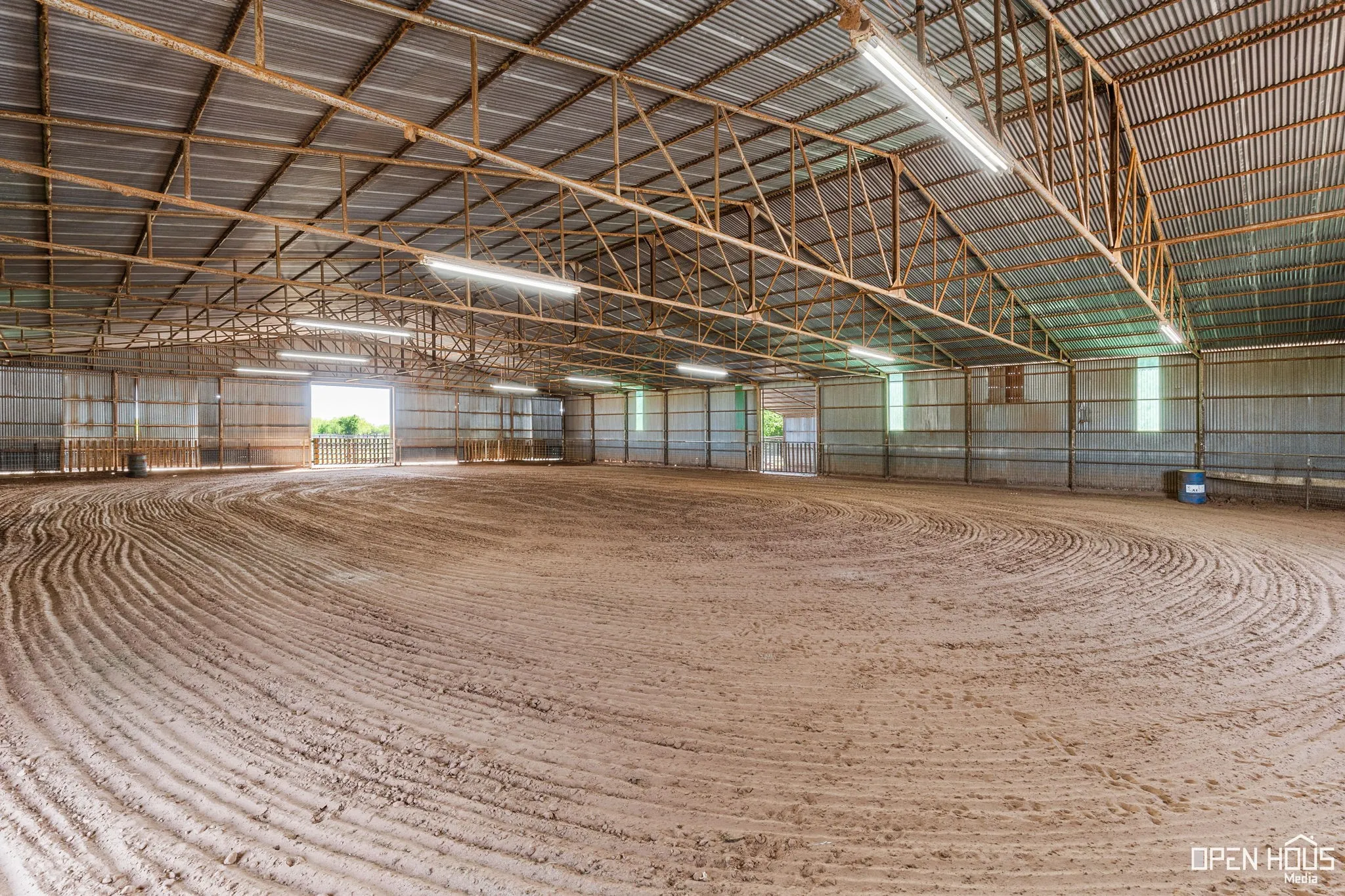 View of indoor horse riding arena