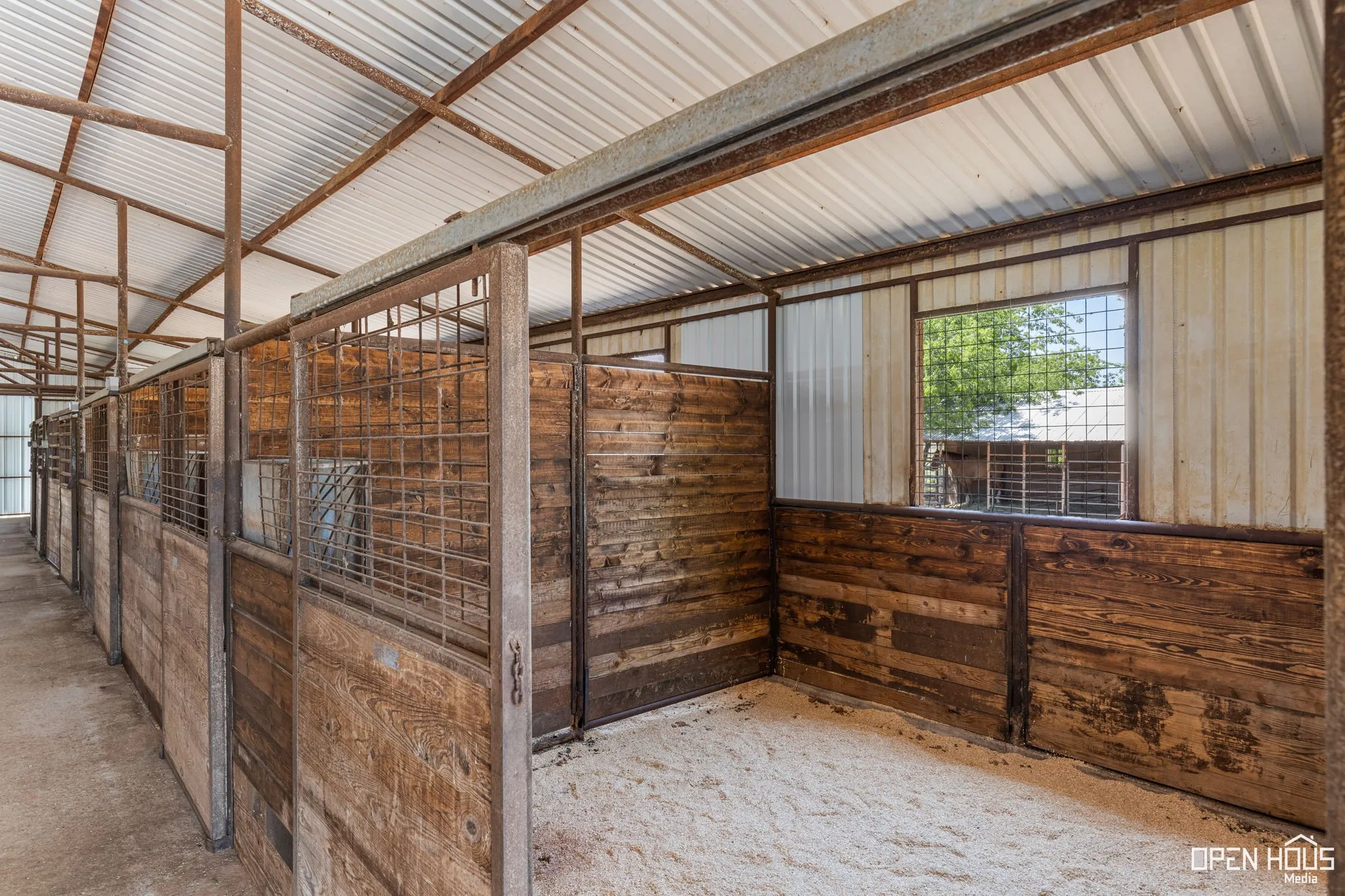View of horse barn