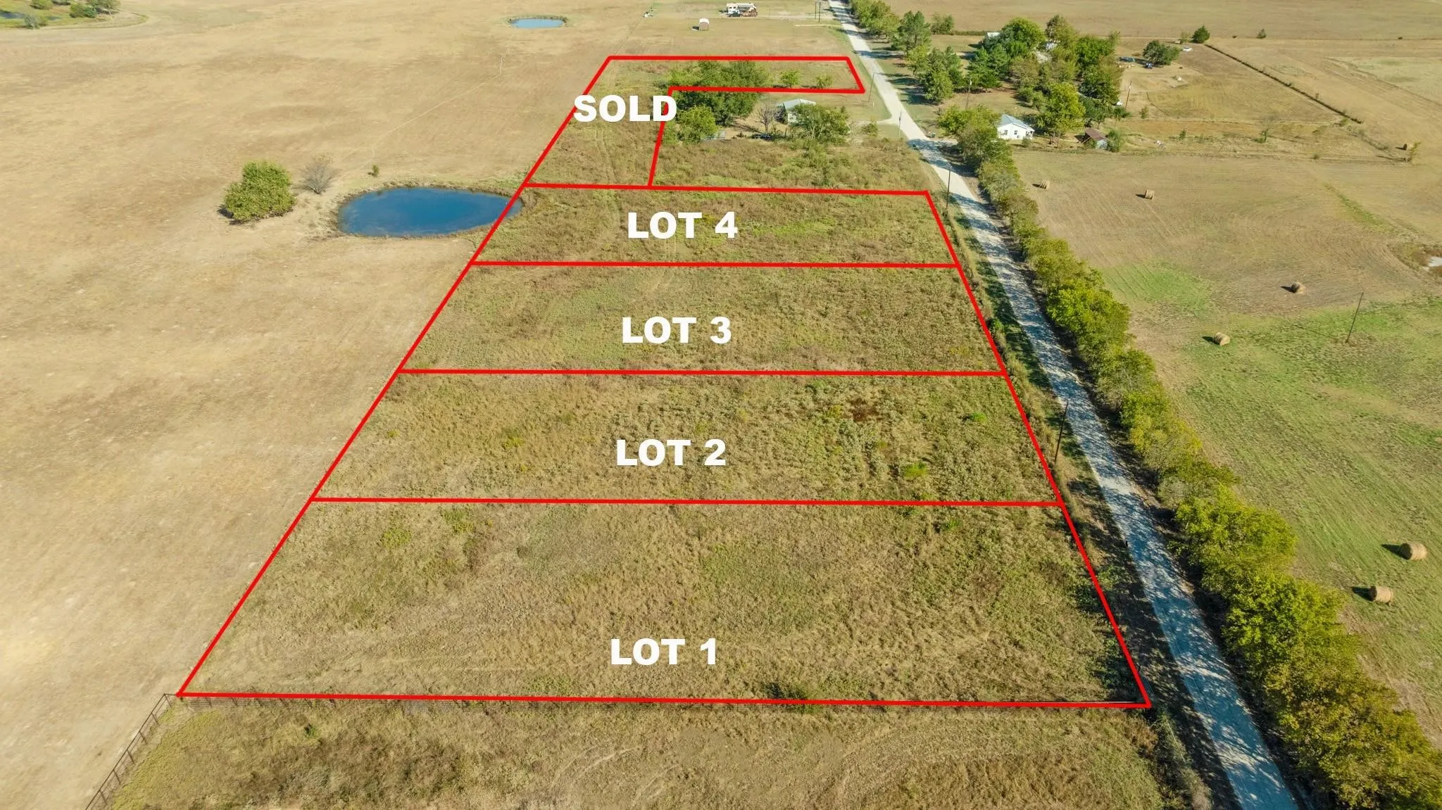 Aerial view of property's location with property boundaries highlighted