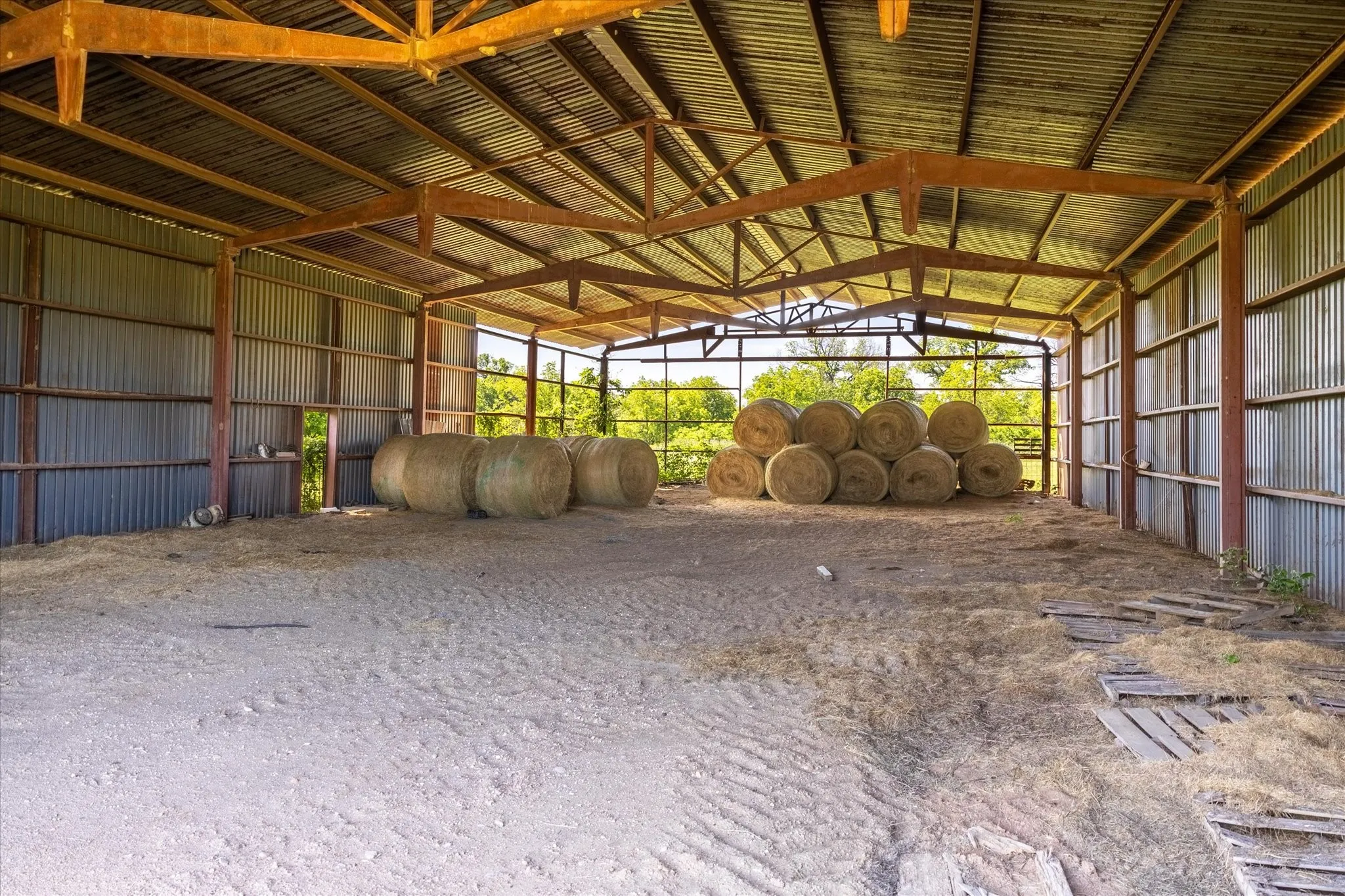 Inside the barn