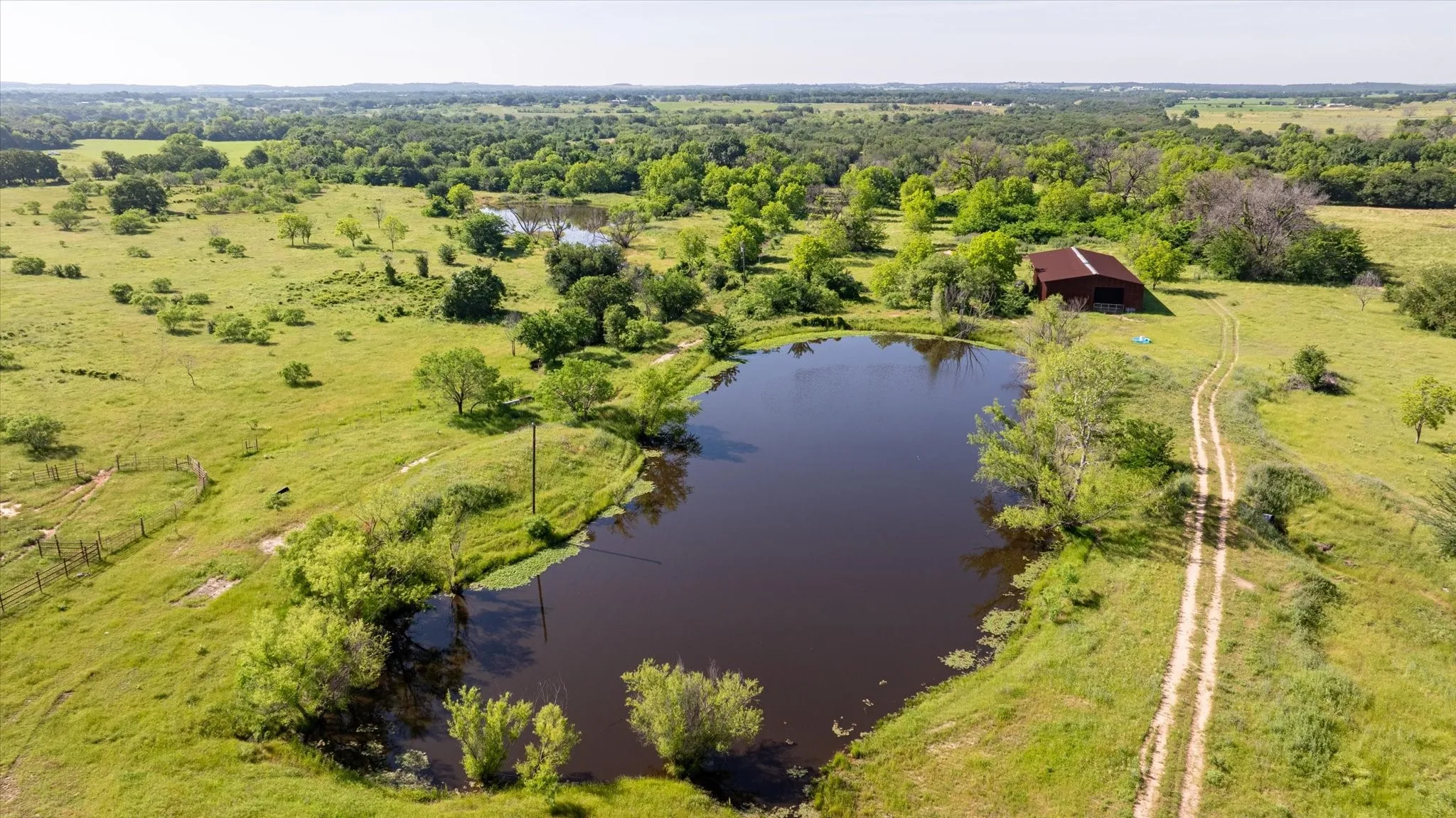 Aerial view of two of the three​​‌​​​​‌​​‌‌​‌‌​​​‌‌​‌​‌​‌​​​‌​​ ponds