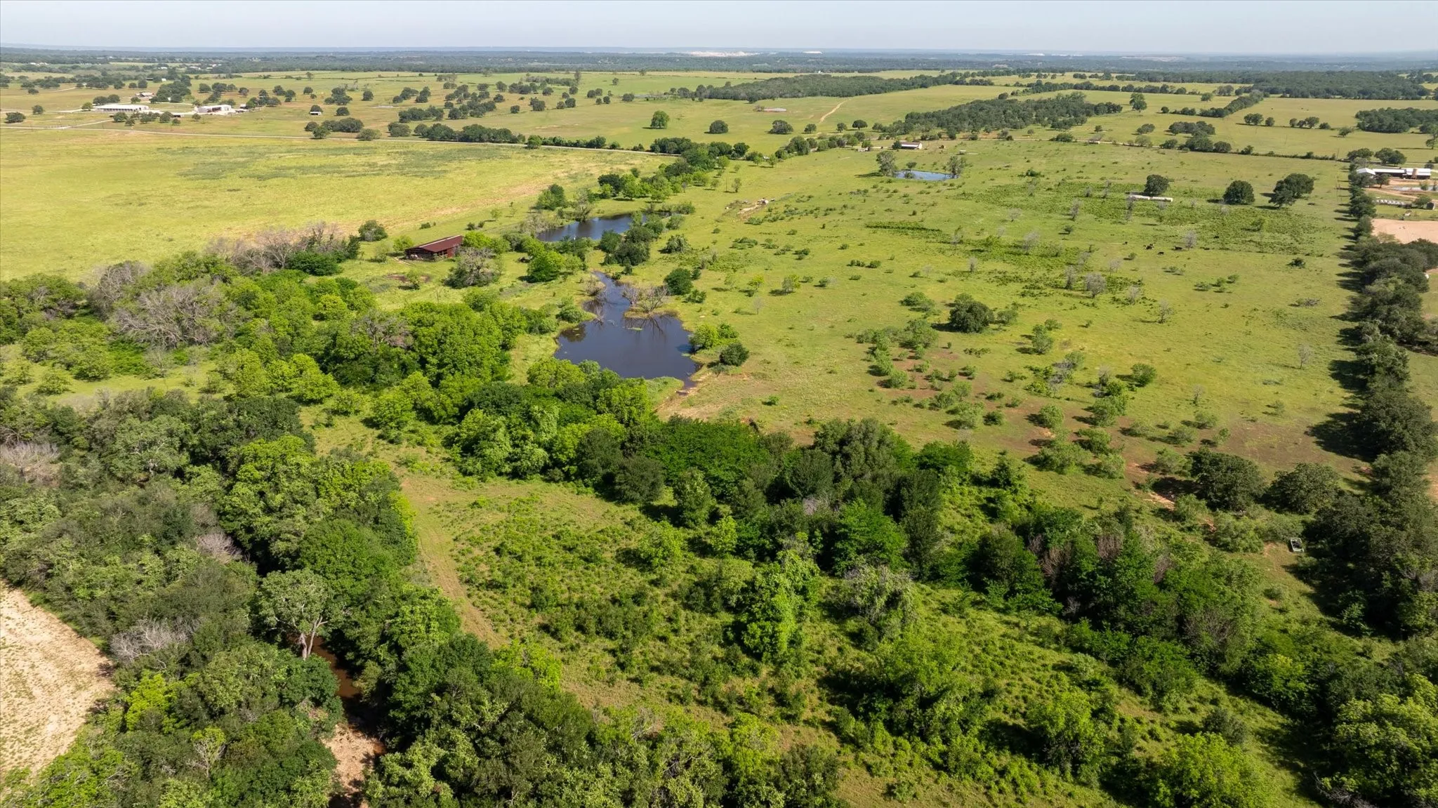 Aerial view over Kickapoo Creek