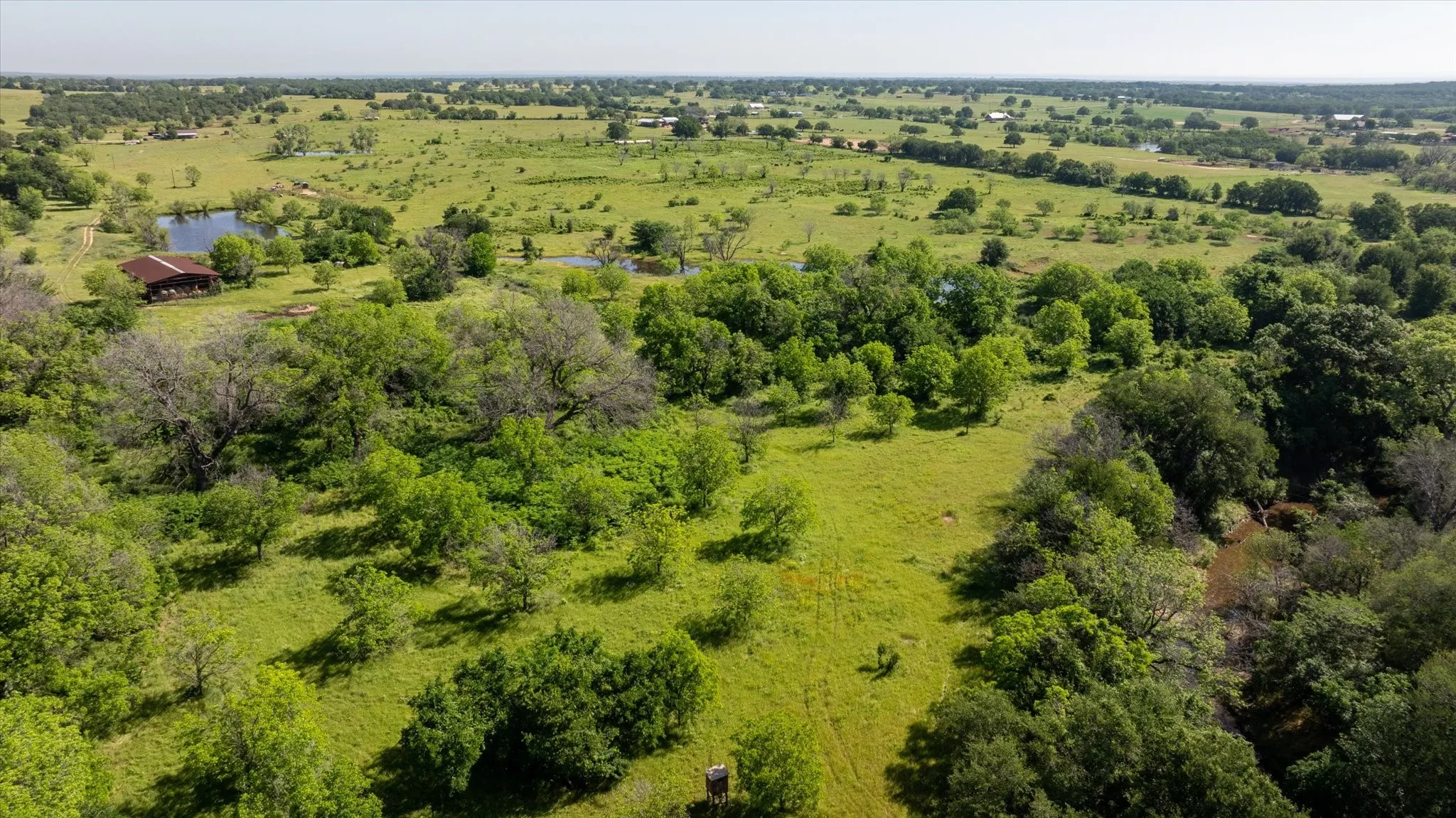 Aerial view from the Southwest corner of the property