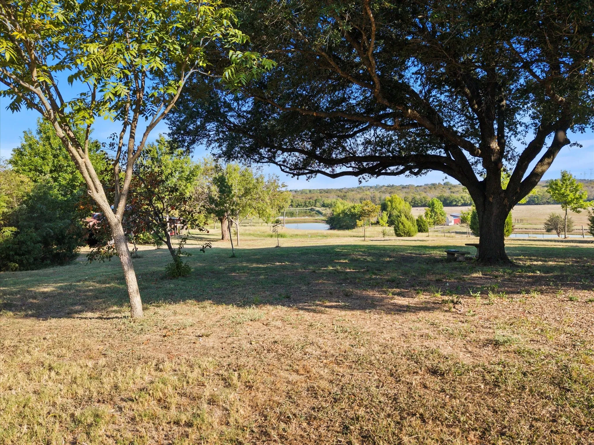 Ground level view from back of existing home