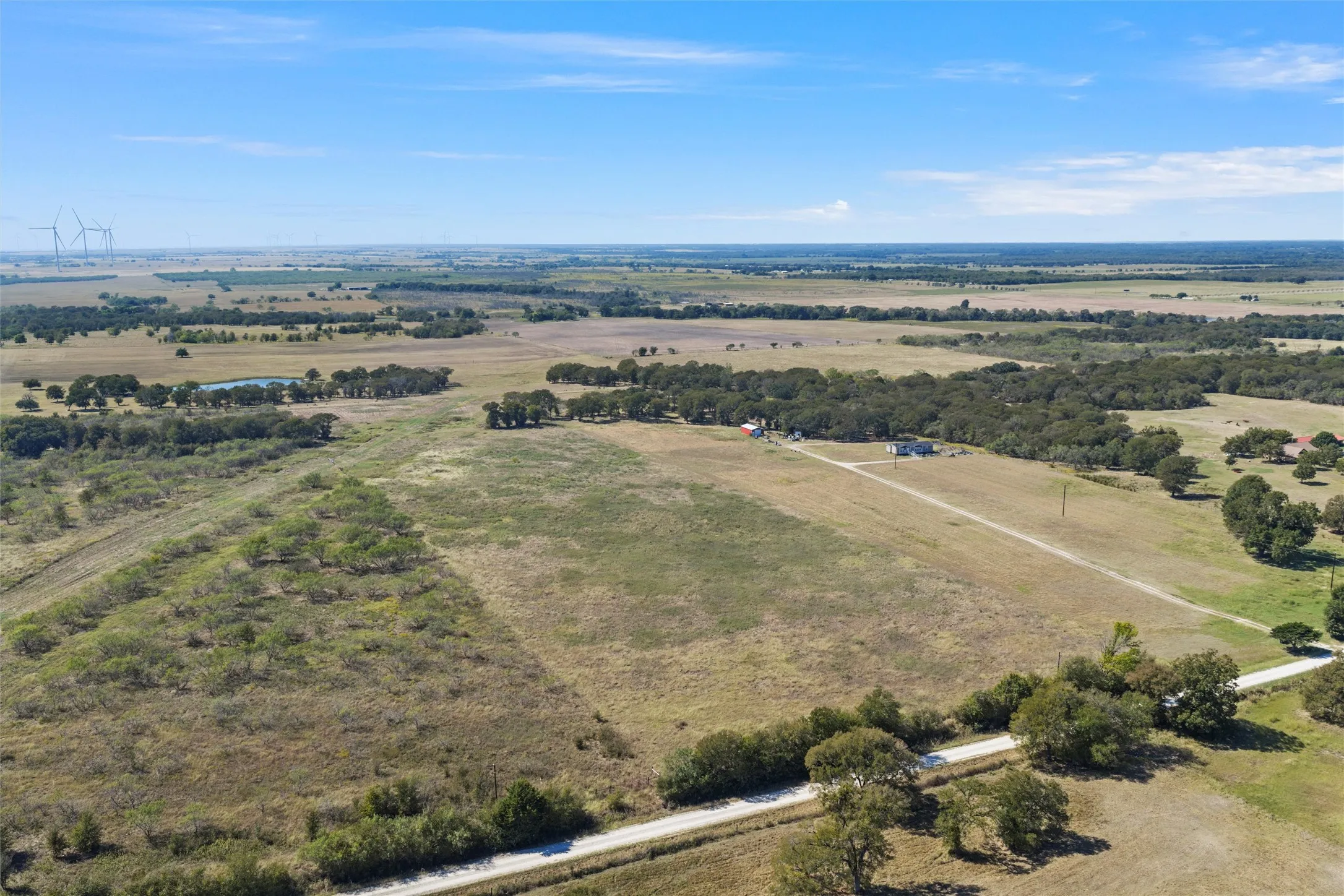 Aerial view of sparsely populated area