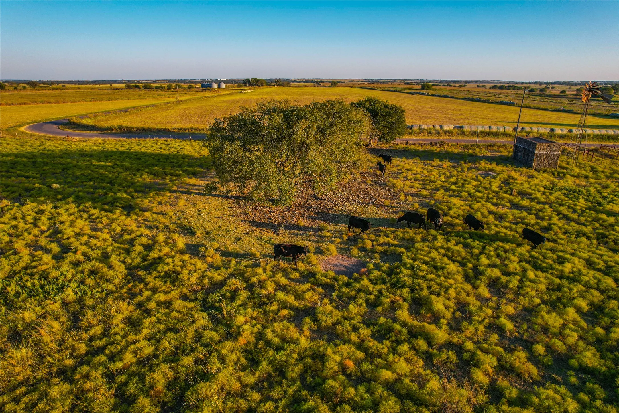 Aerial view of sparsely populated area