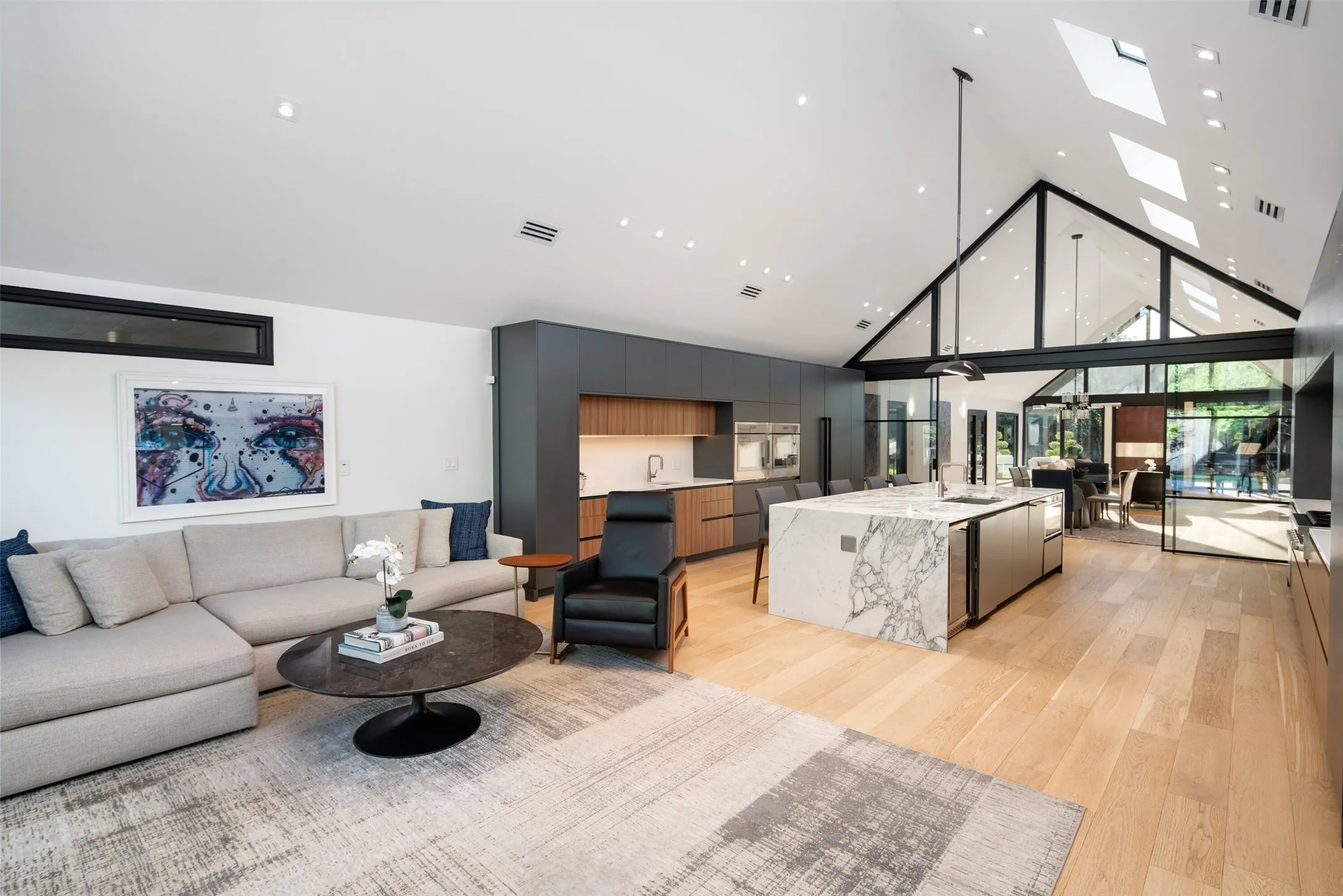 Inviting family room area off of the kitchen to watch a show or visit with a friend while you cook...