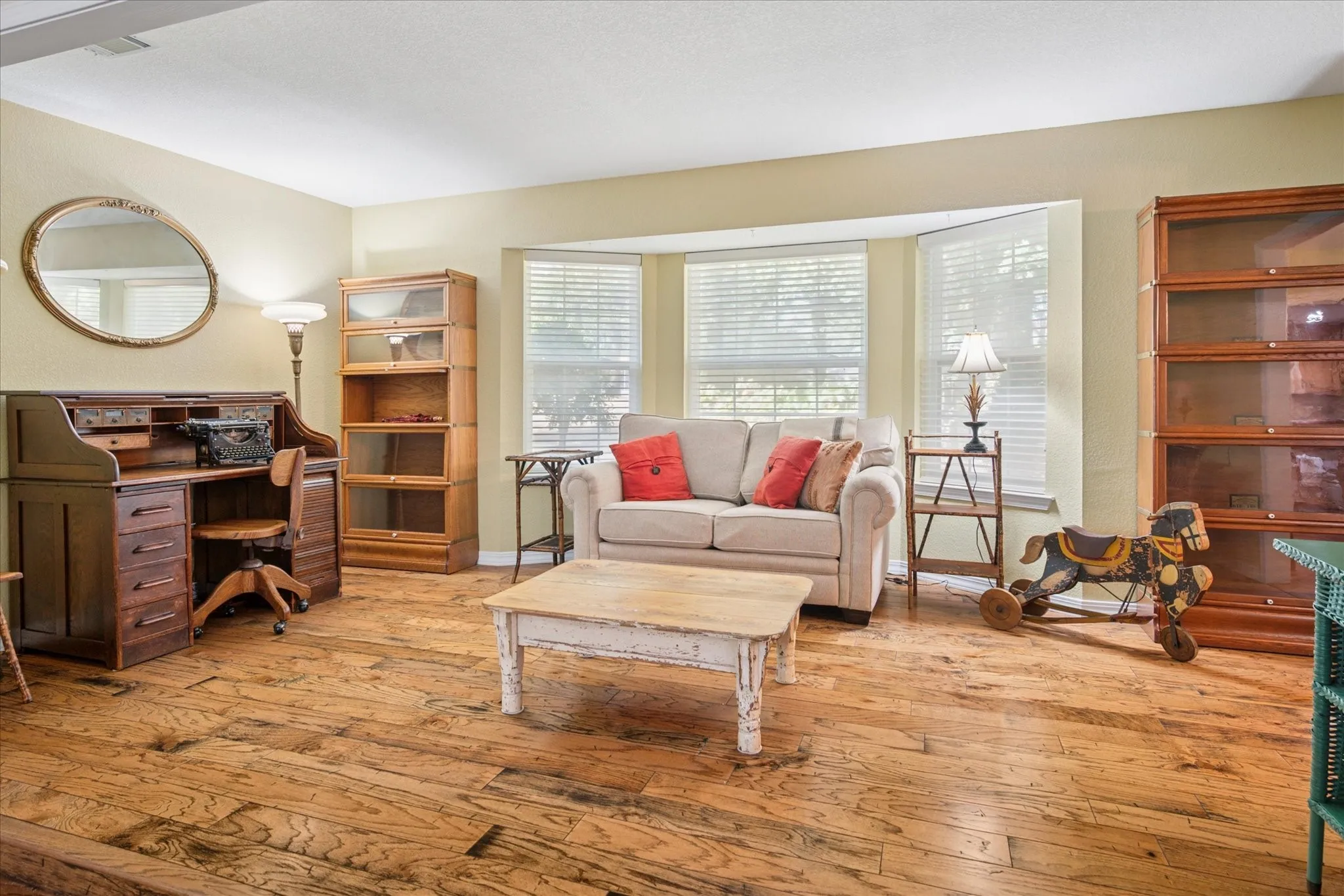 Office featuring light wood-style floors