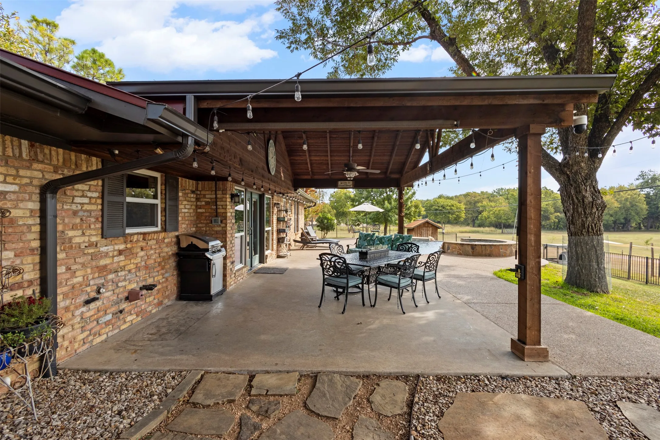 Beautiful covered back patio to enjoy the property