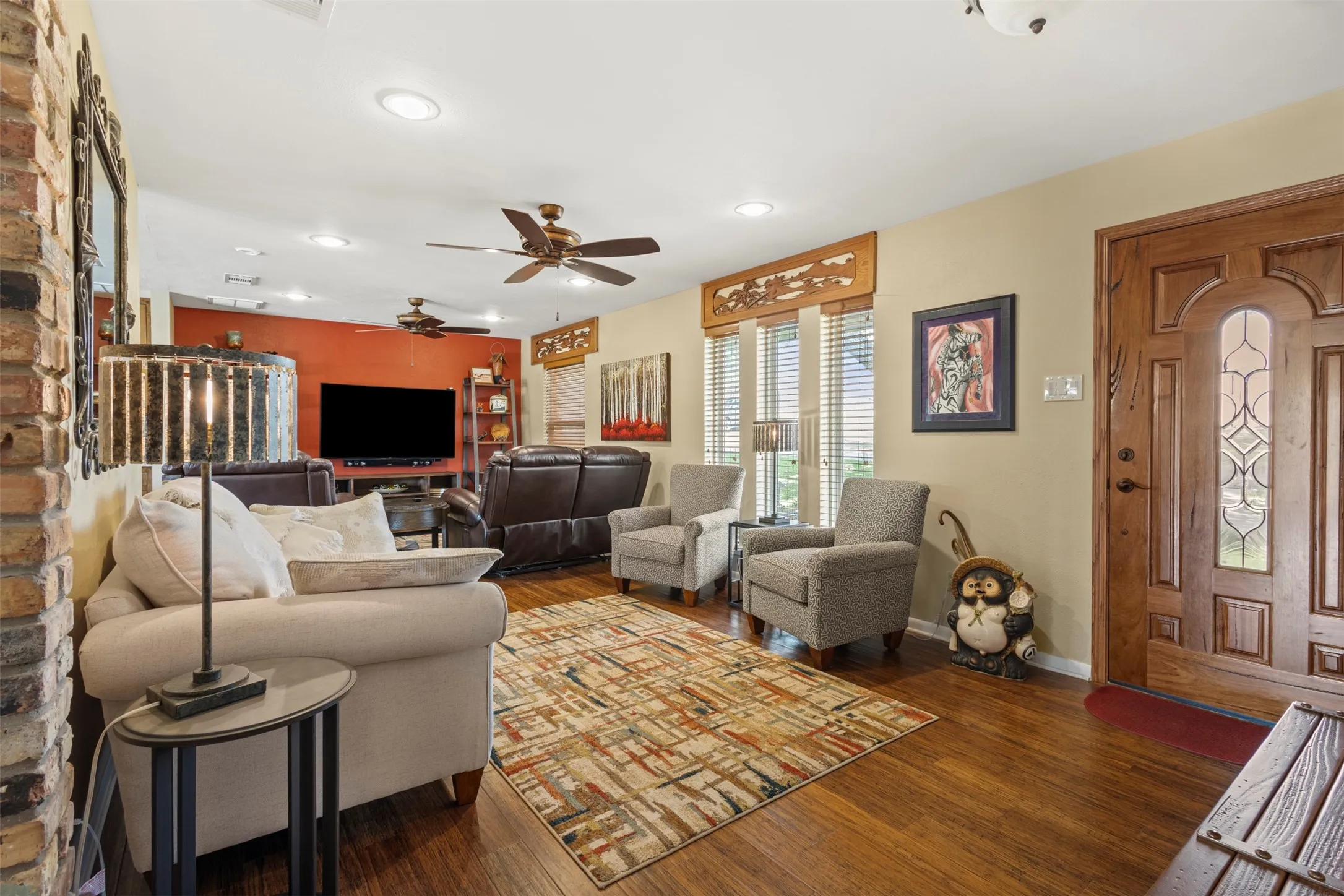 Spacious living room as you enter the home
