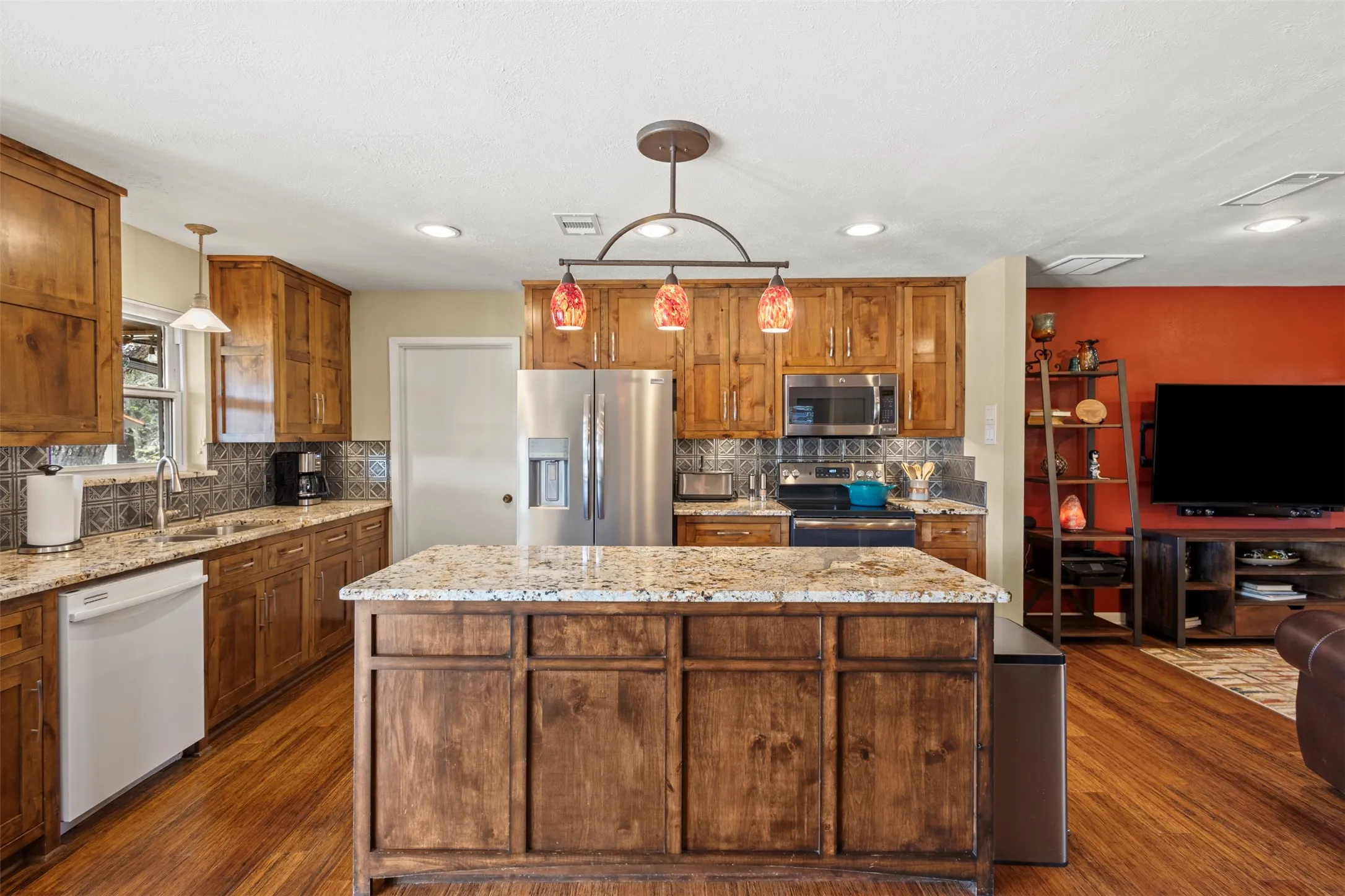 Large kitchen island with lots of storage