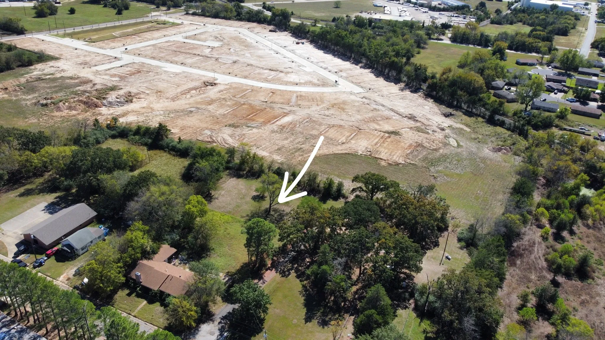 Aerial overview of property's location featuring rural landscape