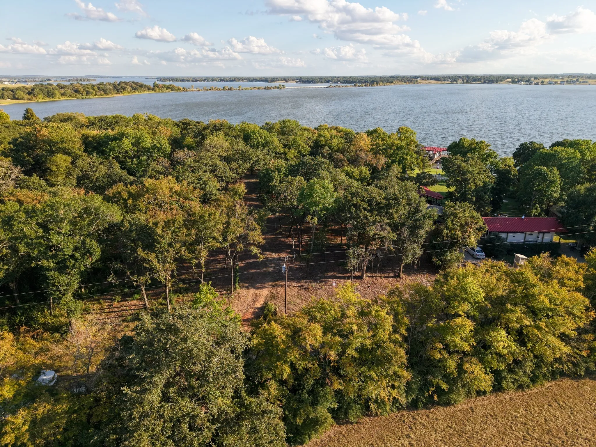 Bird's eye view of a large body of water