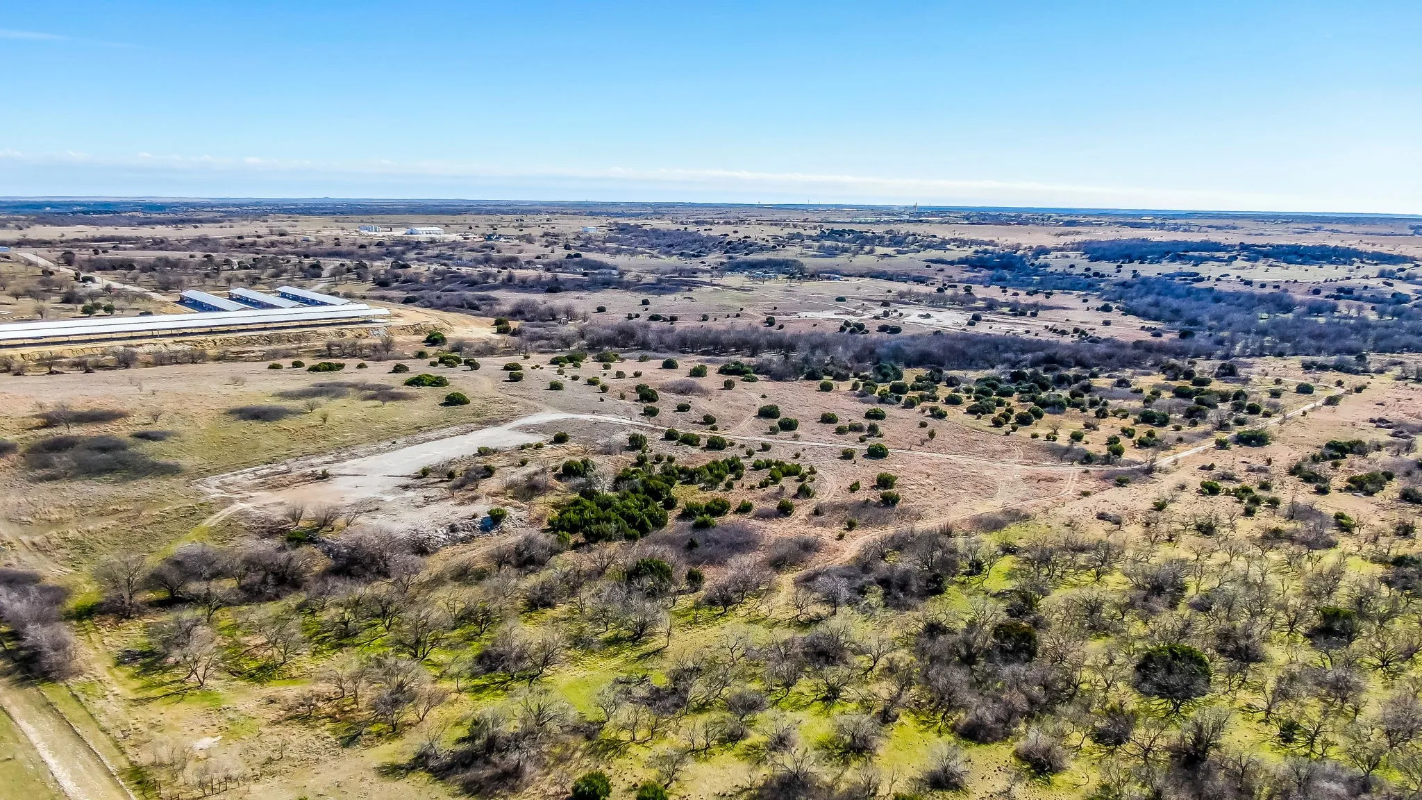 Aerial view of sparsely populated area