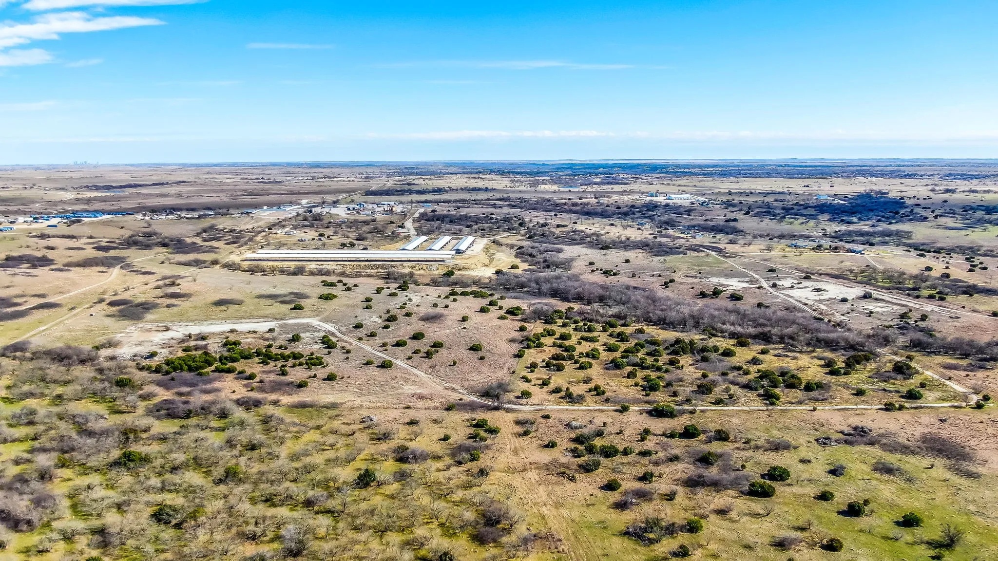 Aerial view of sparsely populated area