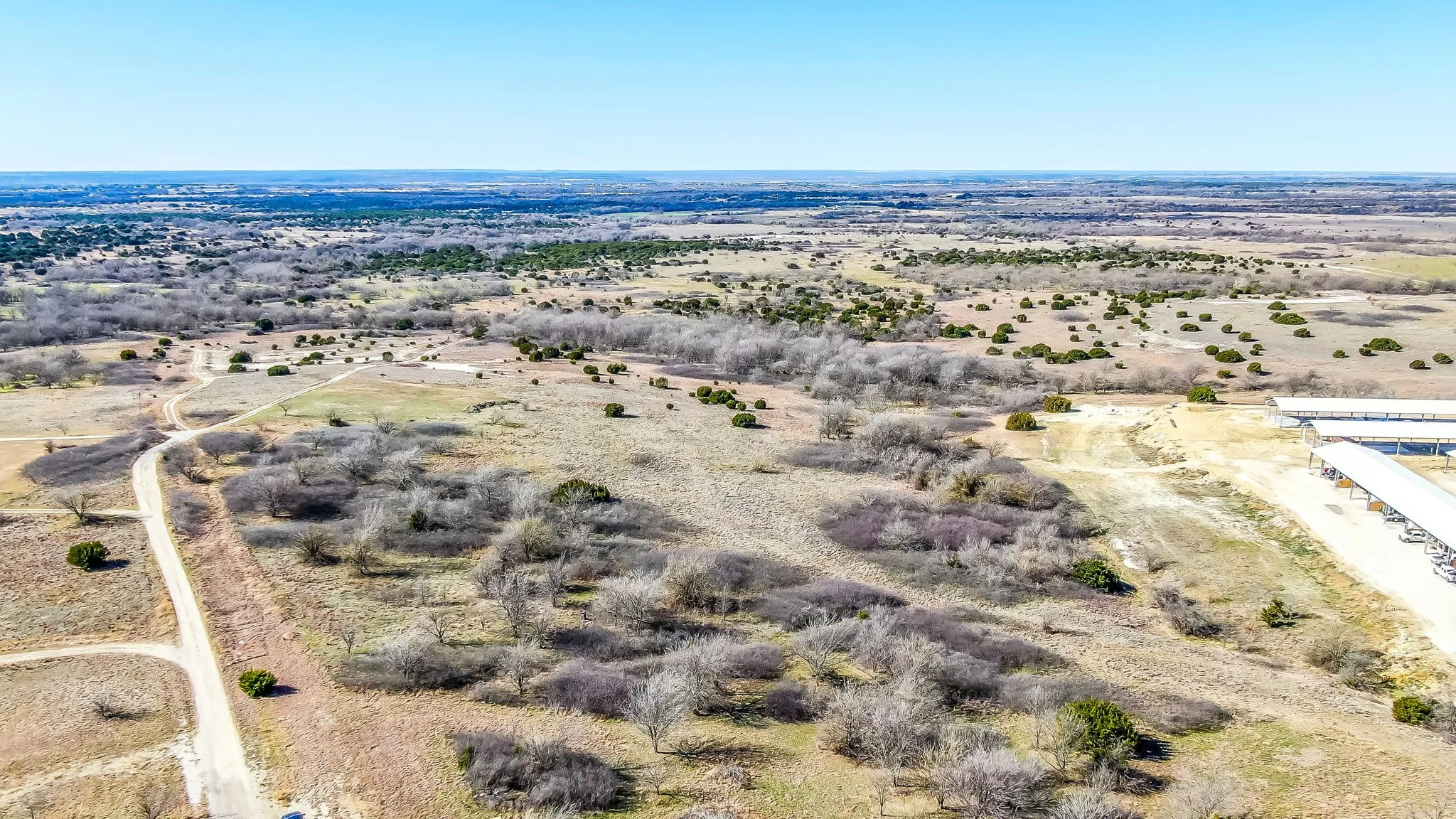 Overview of rural landscape featuring a desert landscape