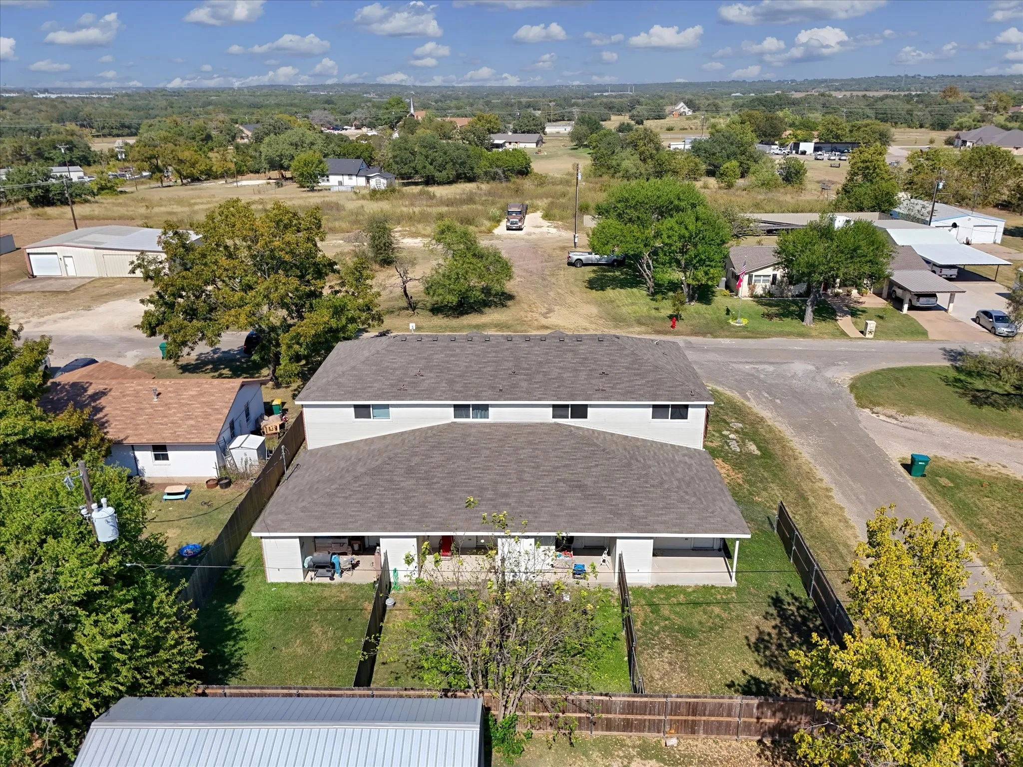 Aerial view of residential area