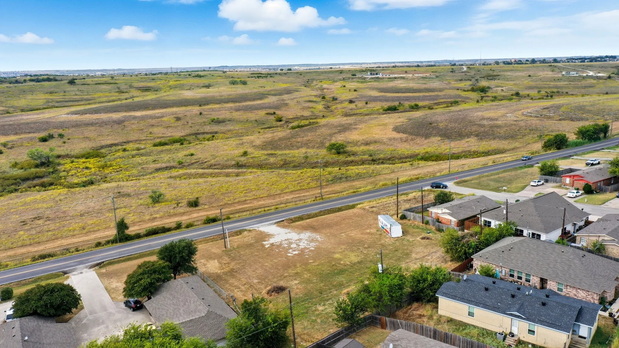 Aerial view of residential area