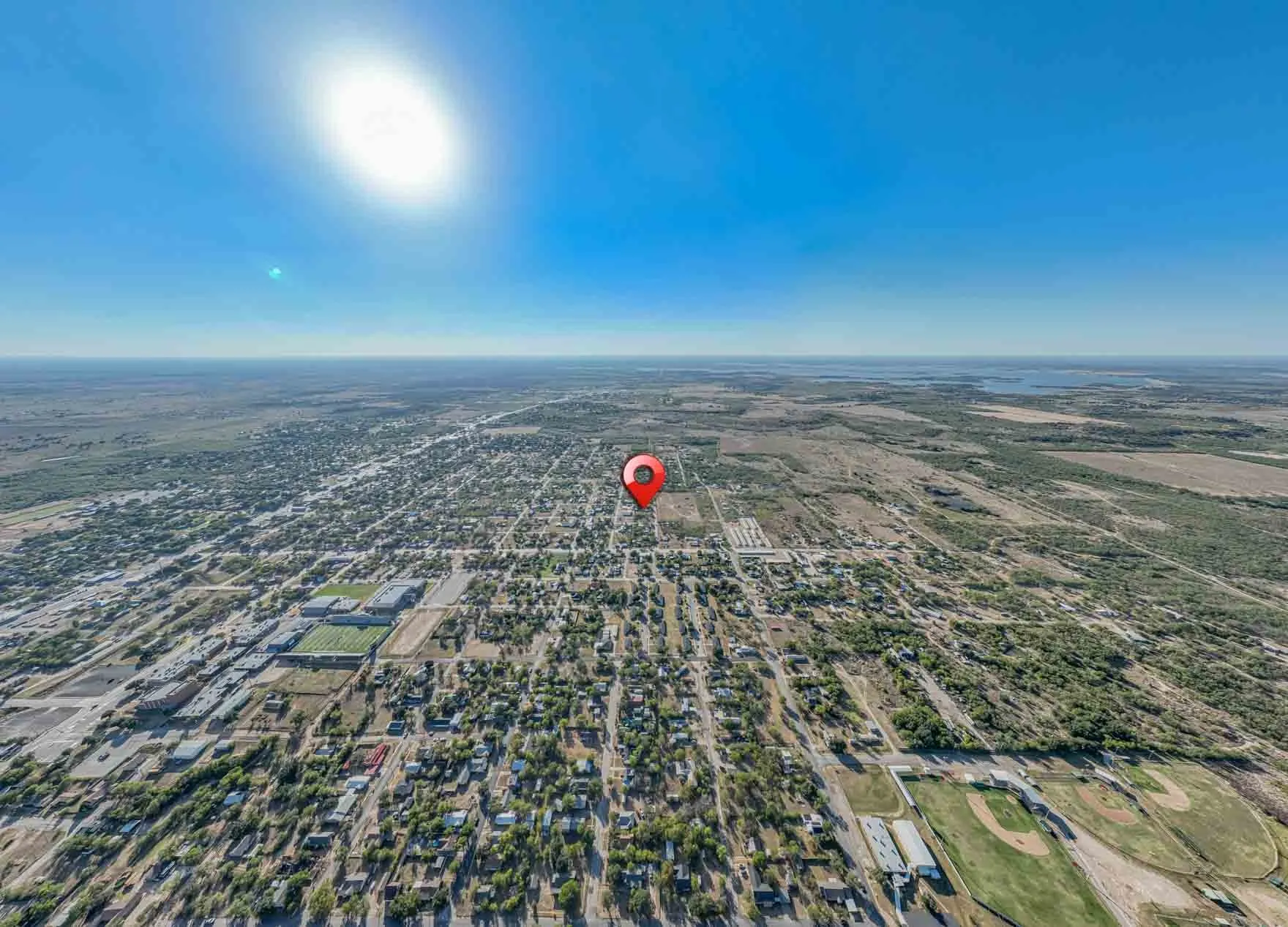 Aerial view of property's location
