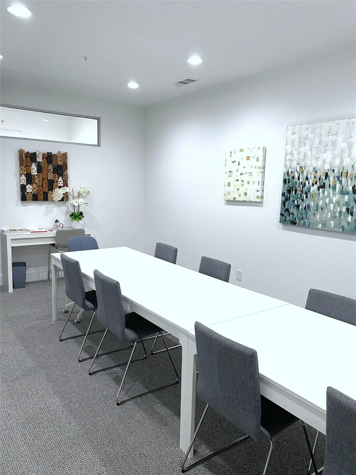 Conference room, copier, TV.