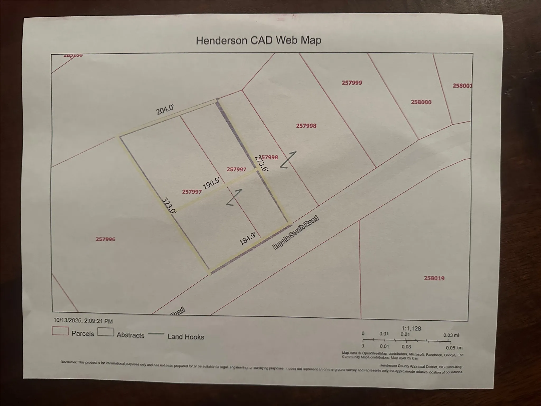Map showing property parcels. Extra wide lot