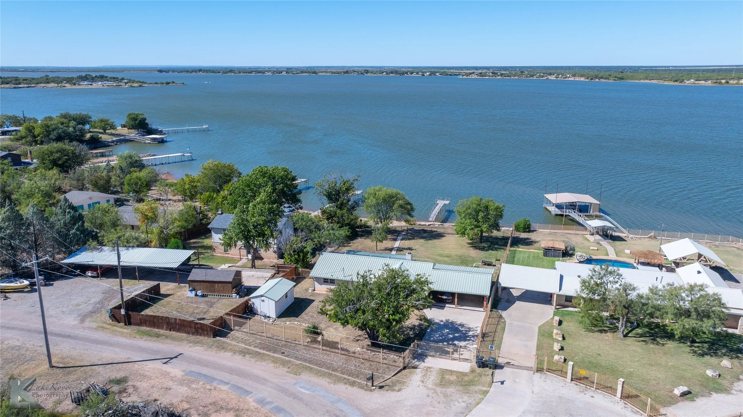 Aerial view of a large body of water