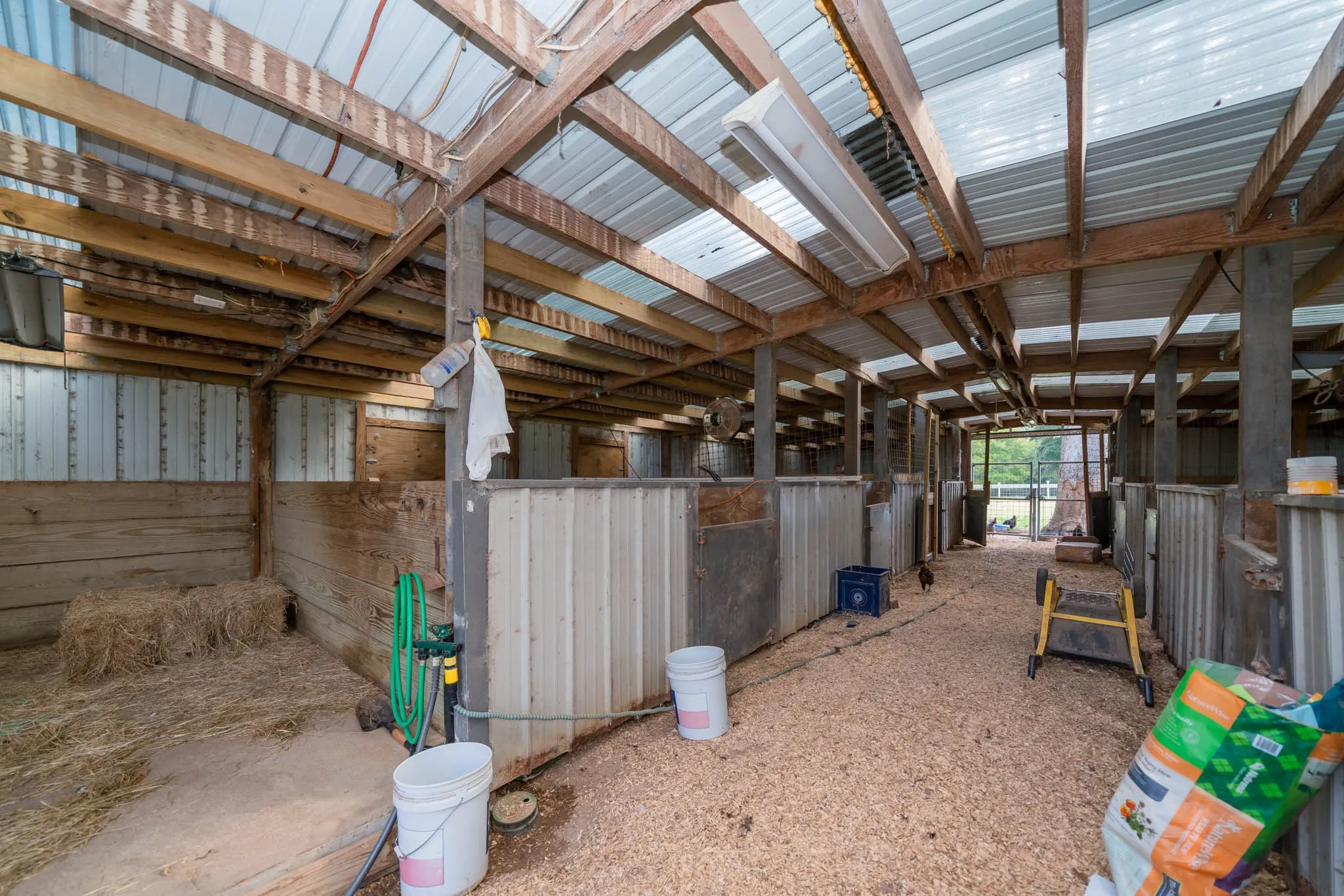 View of horse barn
