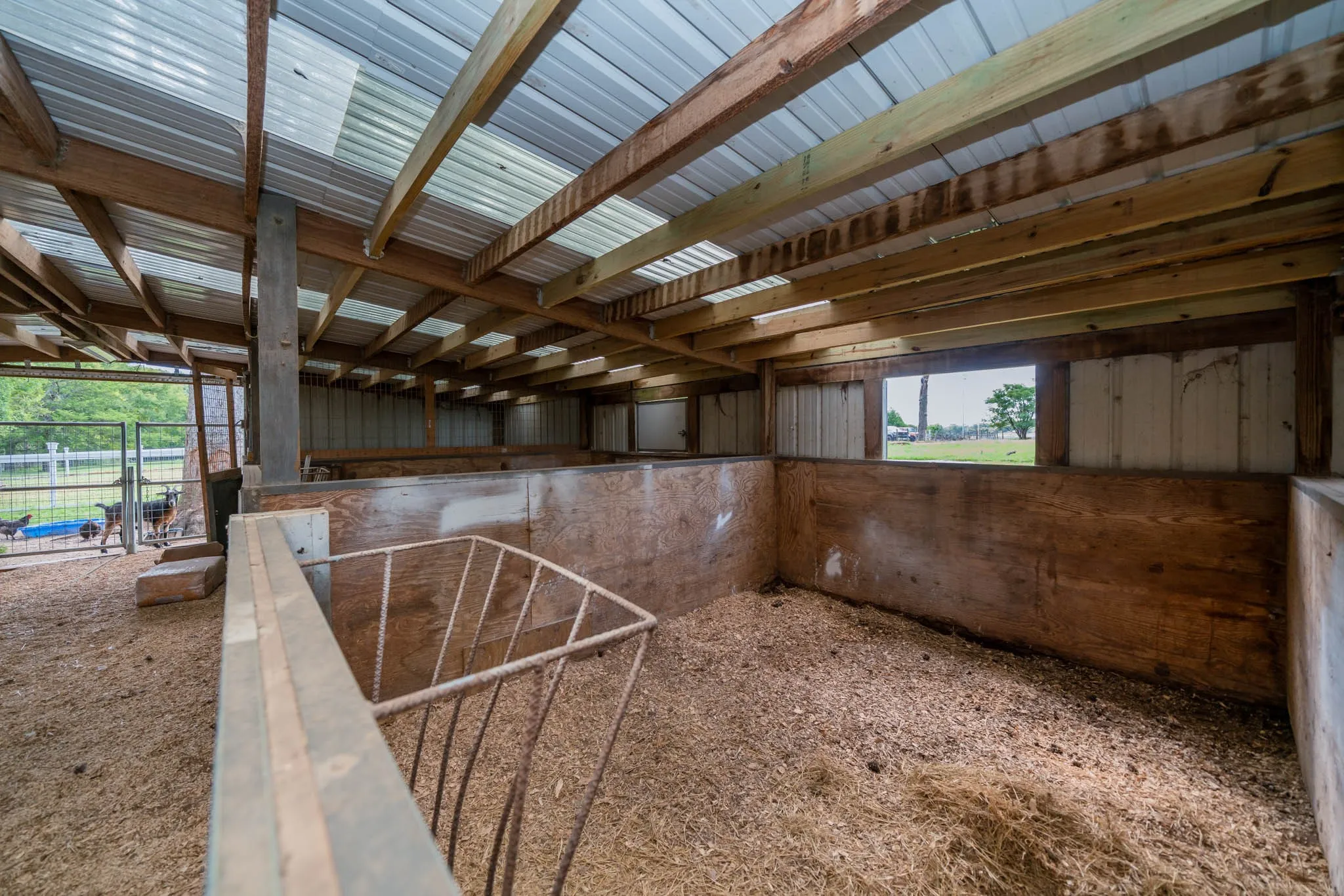 View of horse barn