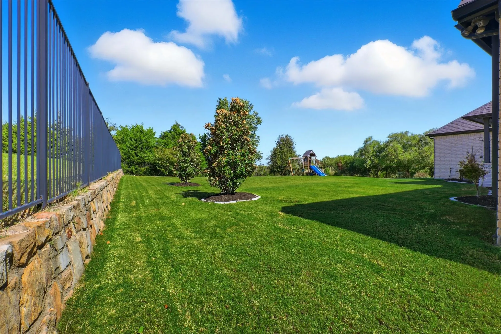 What a great back yard and a beautiful lawn!