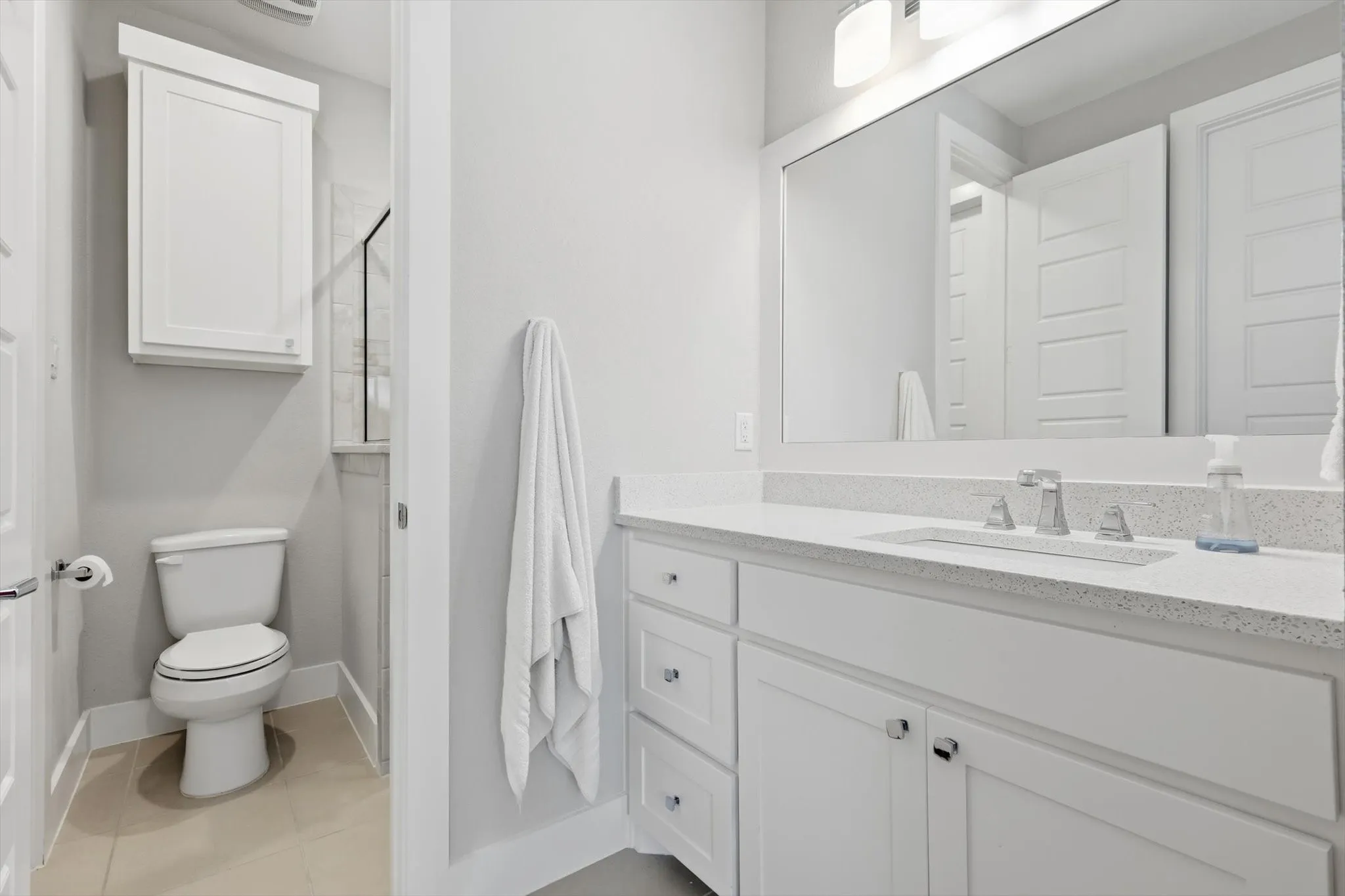 Second sink for the jack & jill bathroom with a large shower.