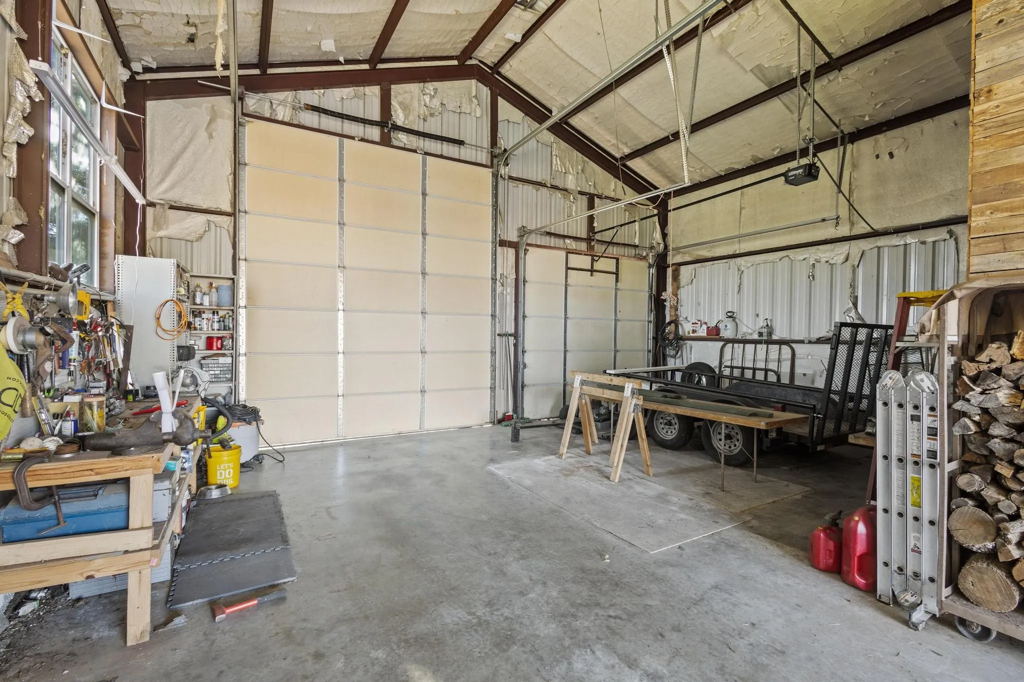 Shop interior with concrete floor - perfect for RV or boat parking