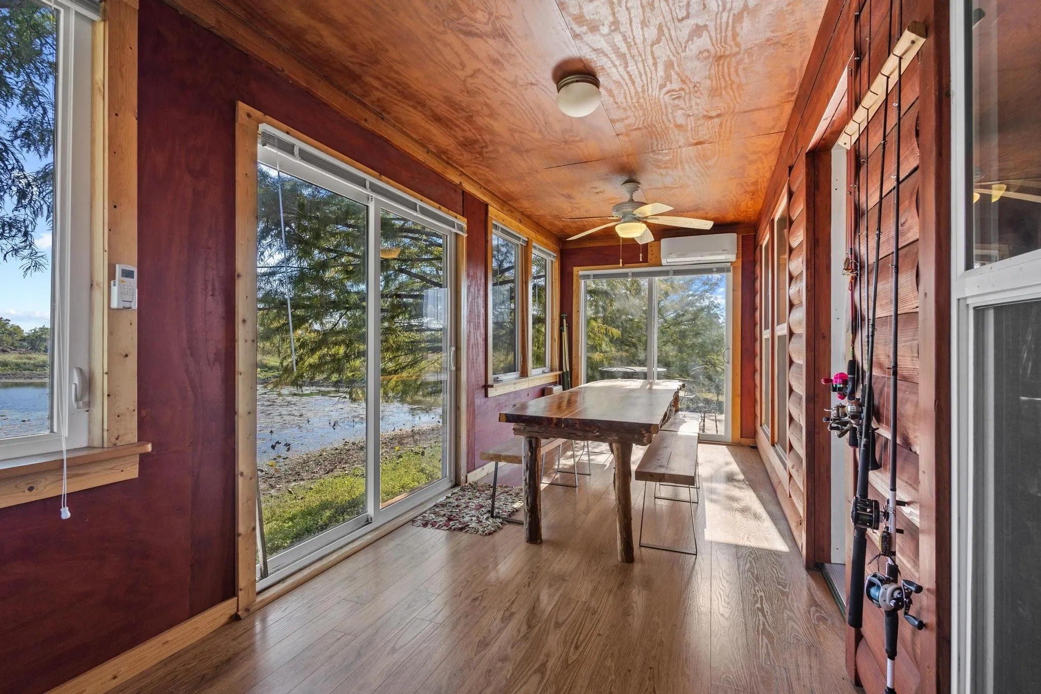 Sunroom is flooded with light