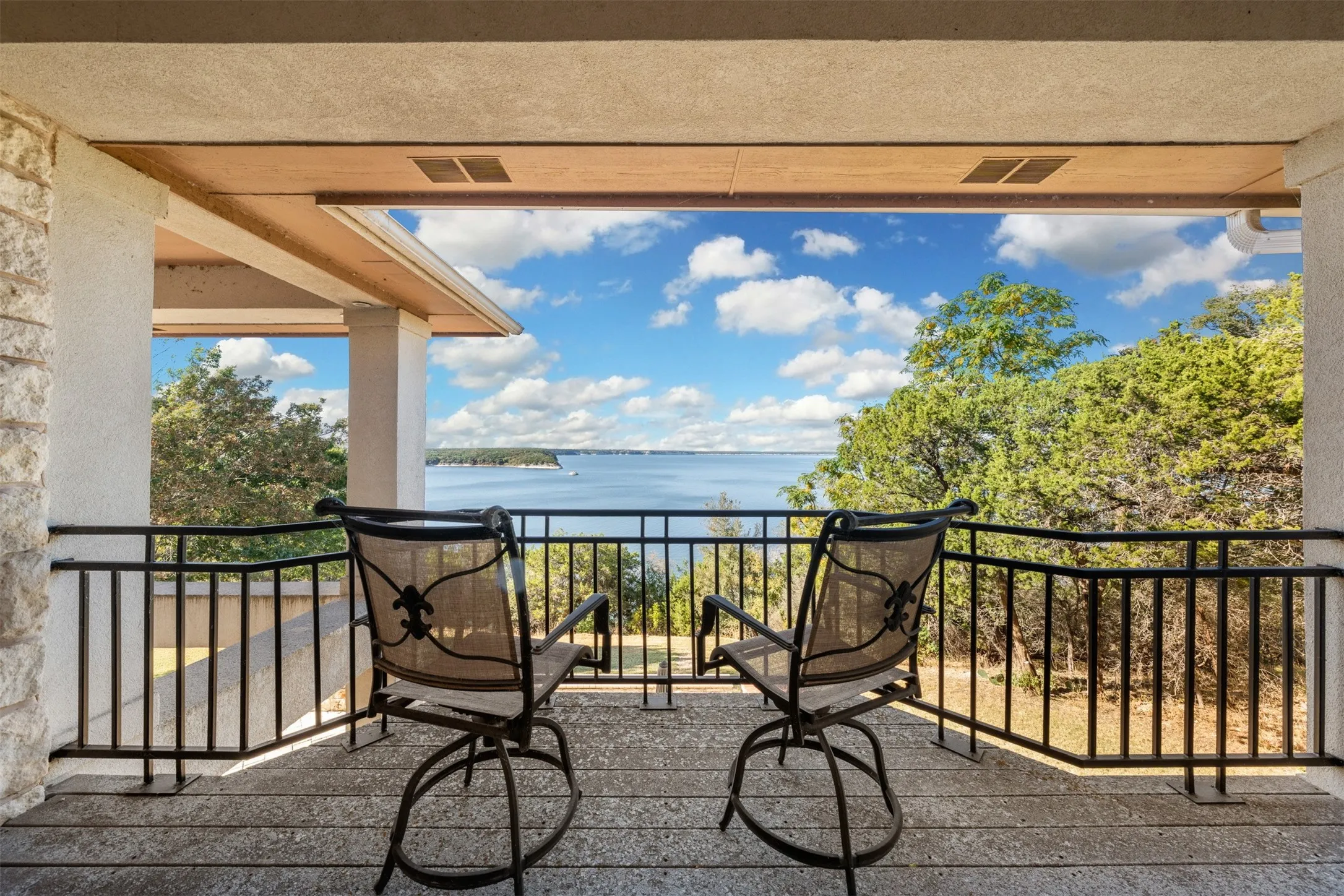 Balcony with a water view