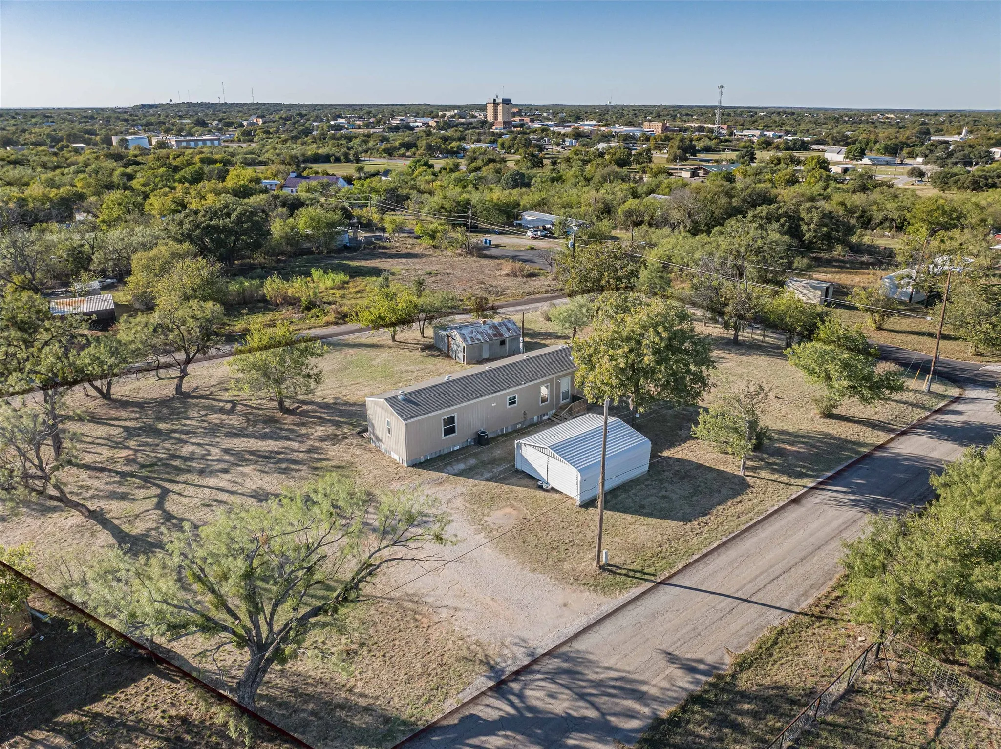 View from above of property