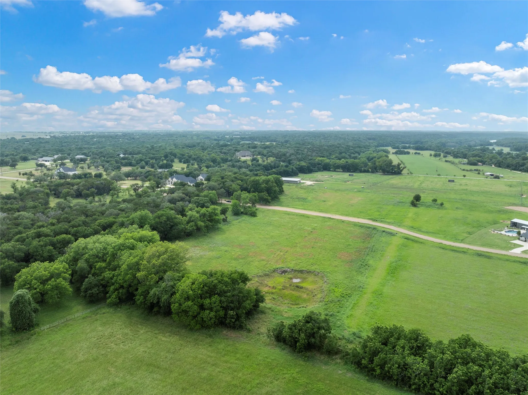 Overview of rural landscape with a pastoral area