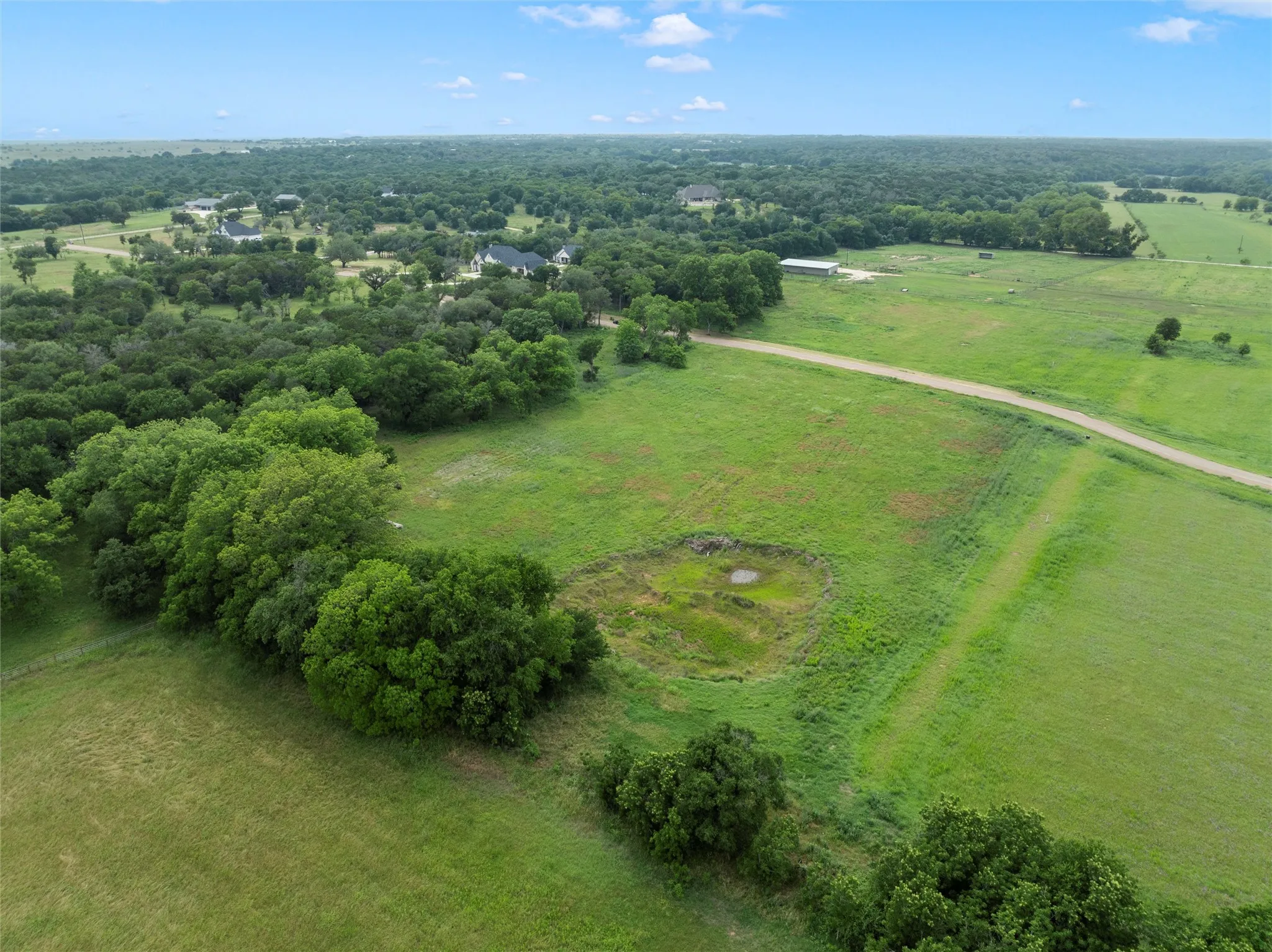 Aerial view of sparsely populated area