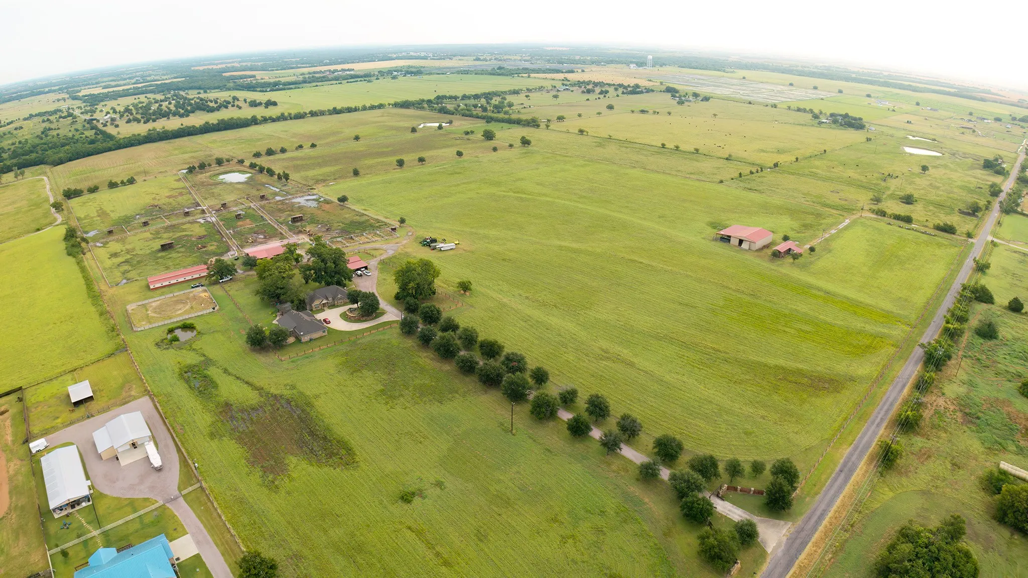 Aerial view of sparsely populated area