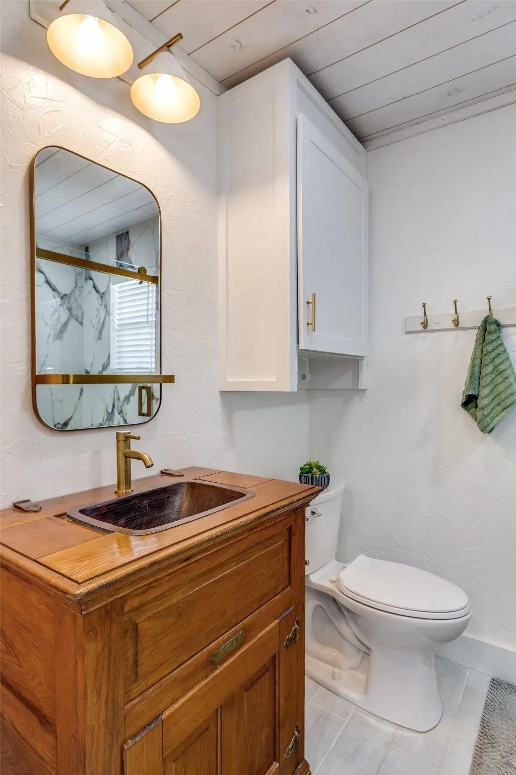 Antique ice box vanity