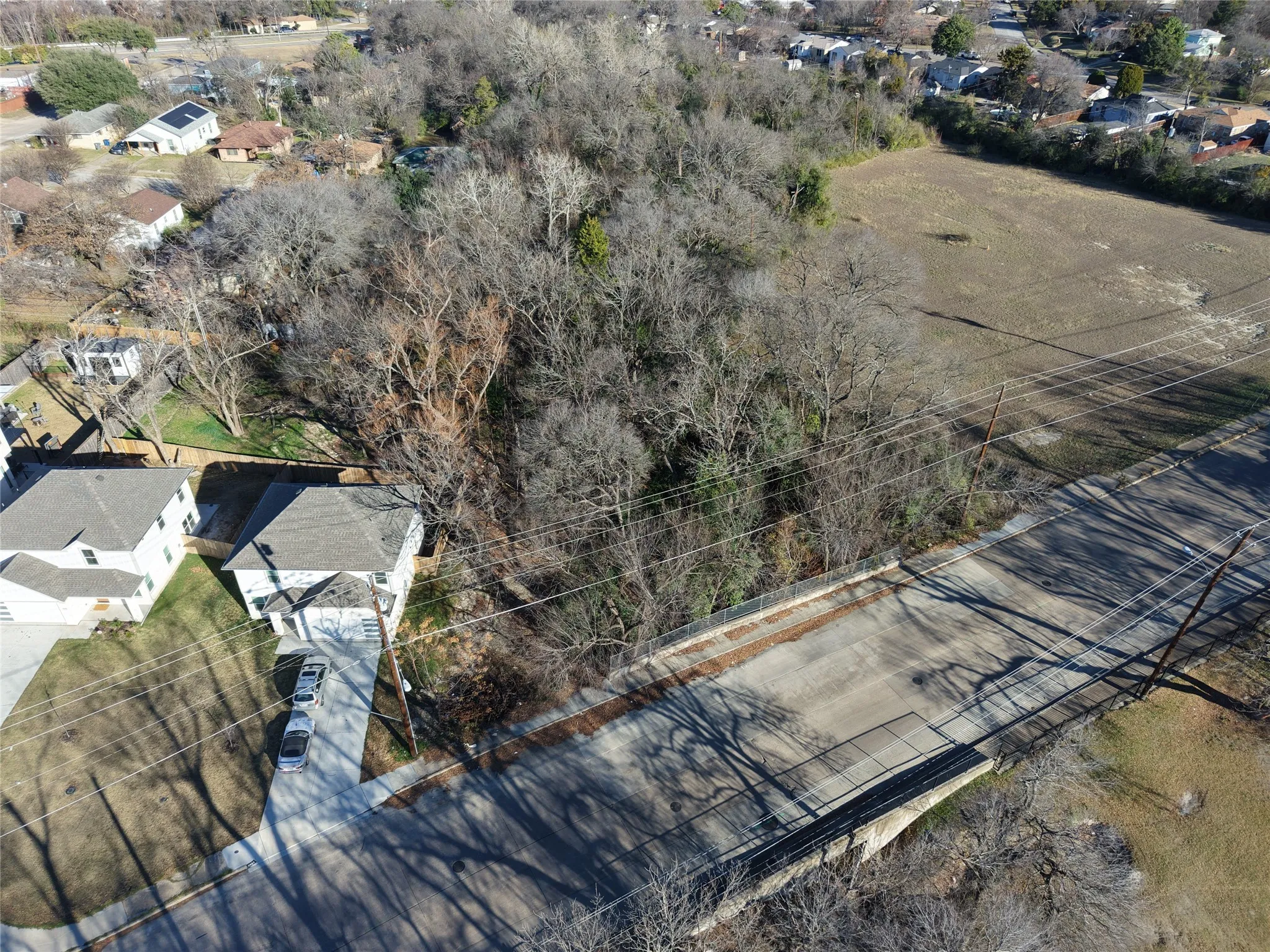 Aerial view of residential area