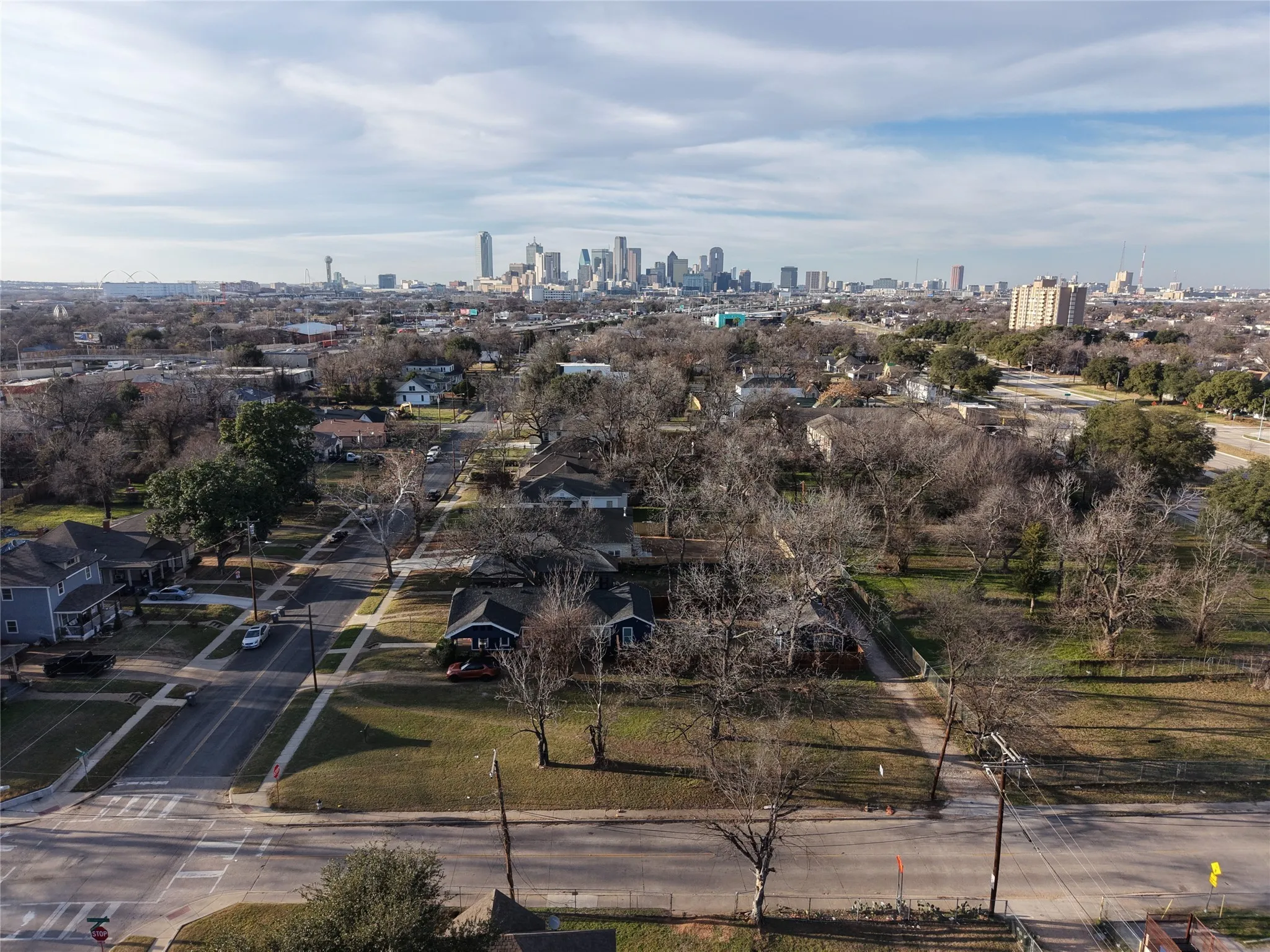 View of property location featuring city skyline