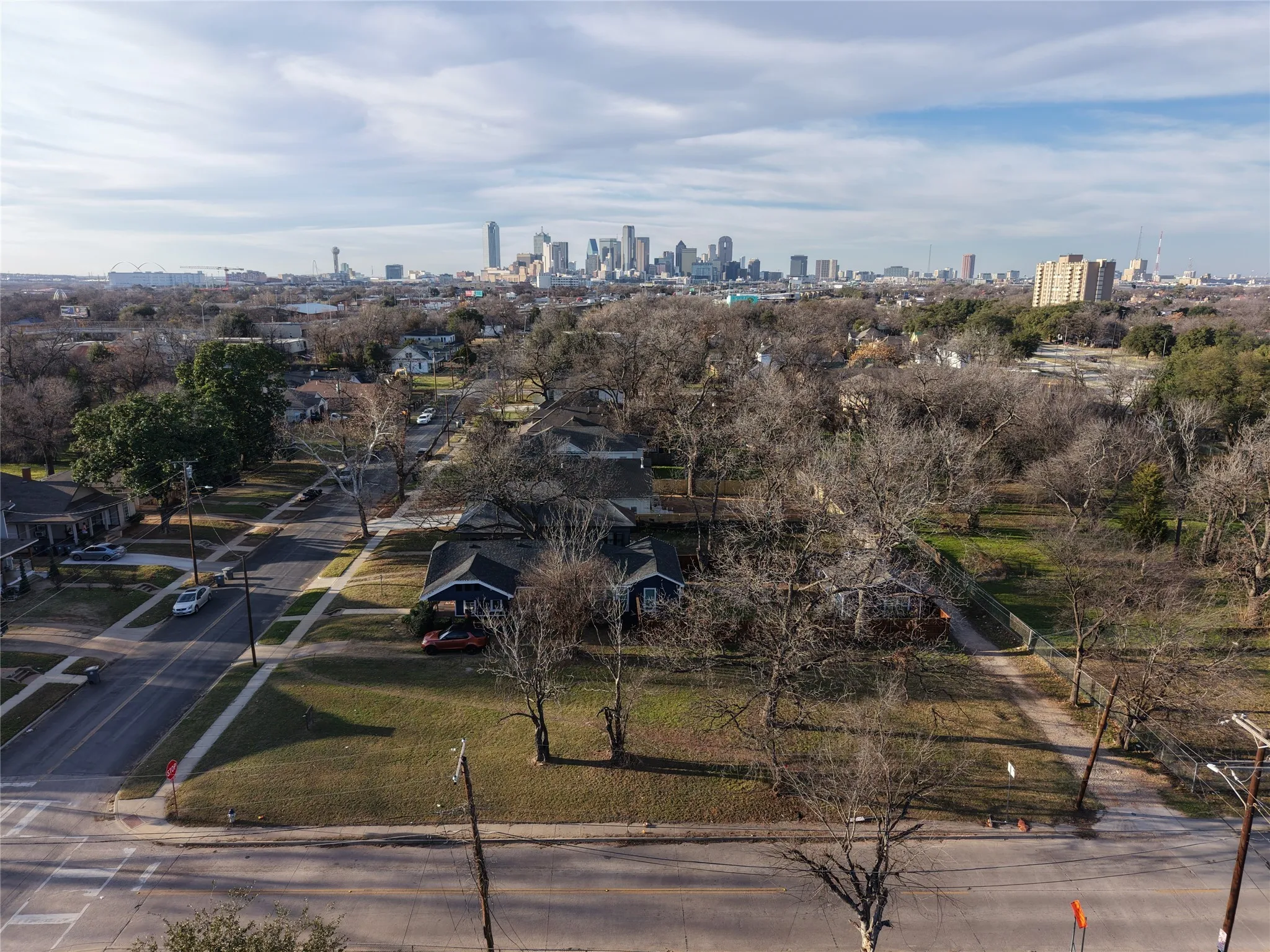 Aerial view of city skyline