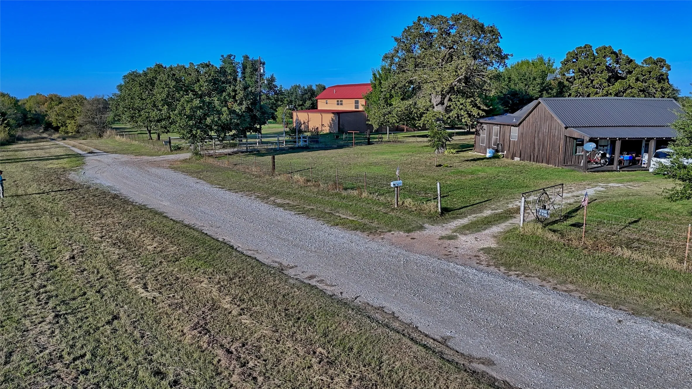 View of dirt / gravel road with a view of countryside