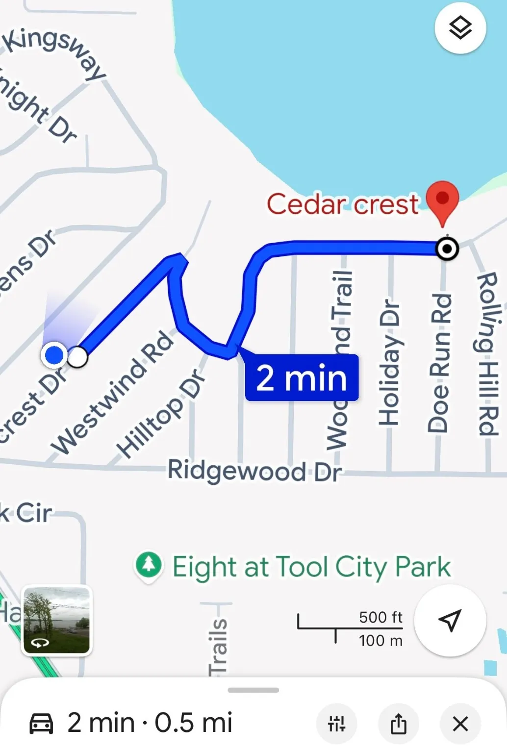 Map showing public boat ramp half a mile from the home