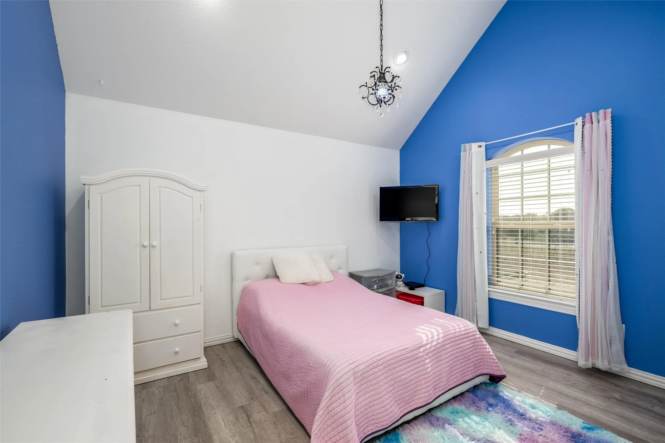 Guest room or second office with vaulted ceiling