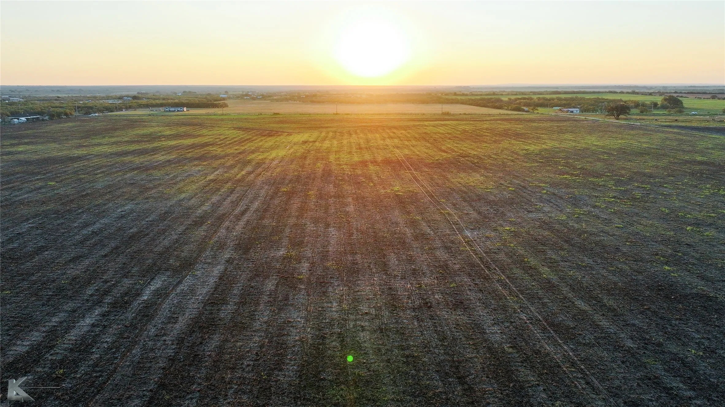 Aerial view of sparsely populated area