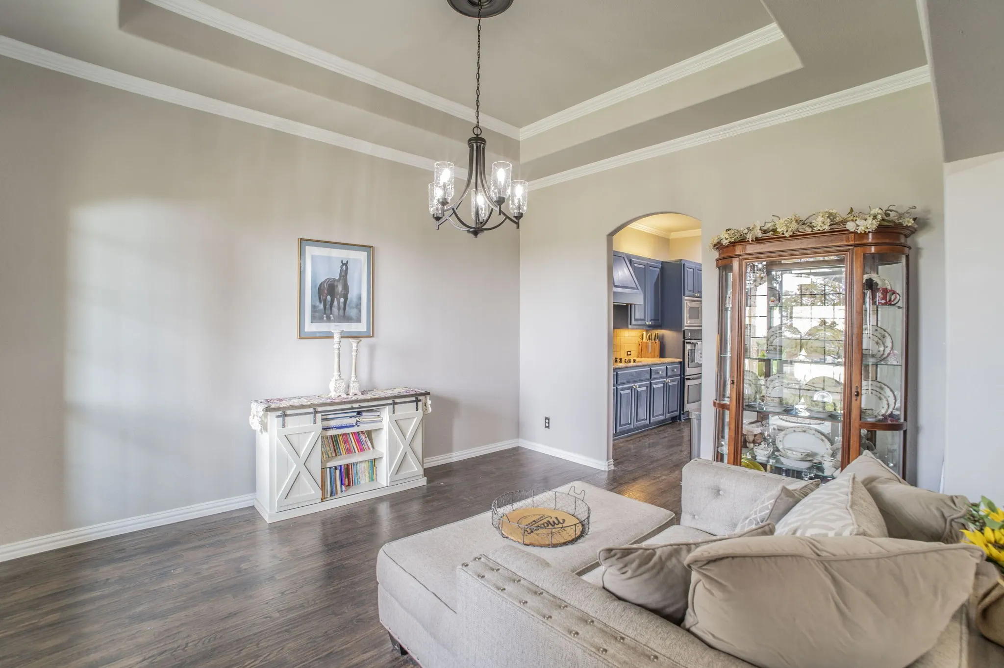 Formal dining now used as a living area. Versatile floor plan.