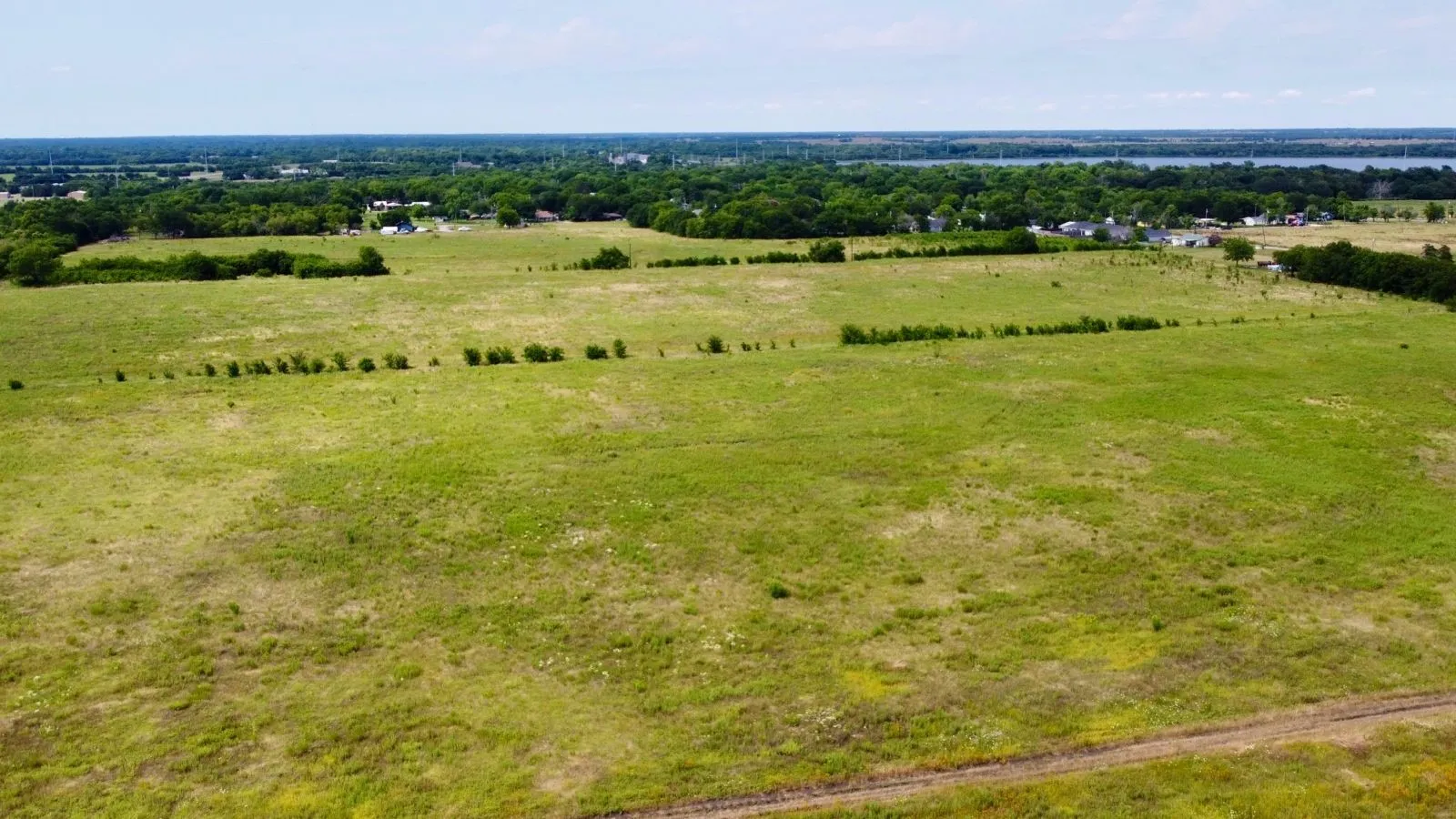 Aerial view of sparsely populated area