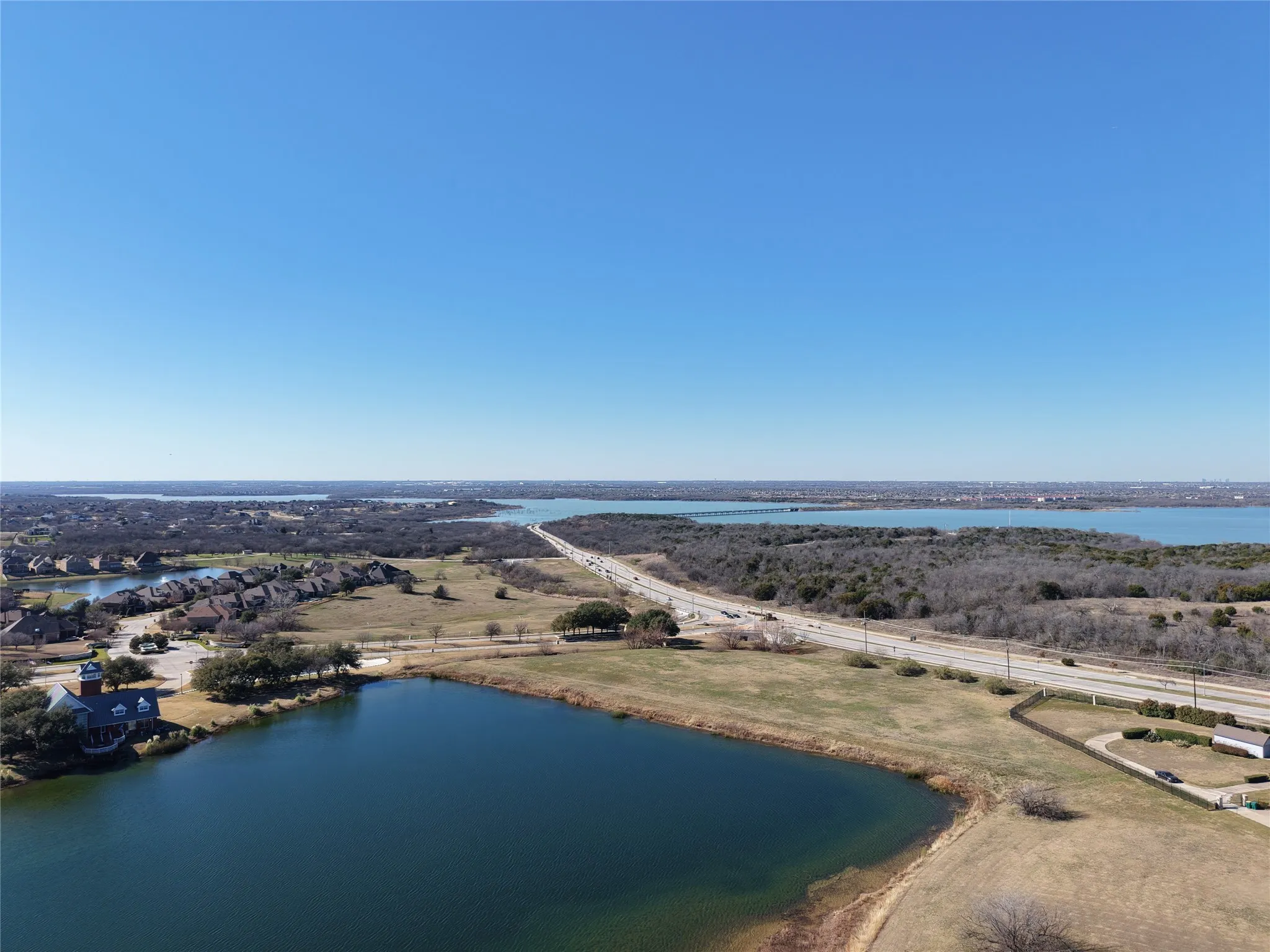 Bird's eye view of a large body of water