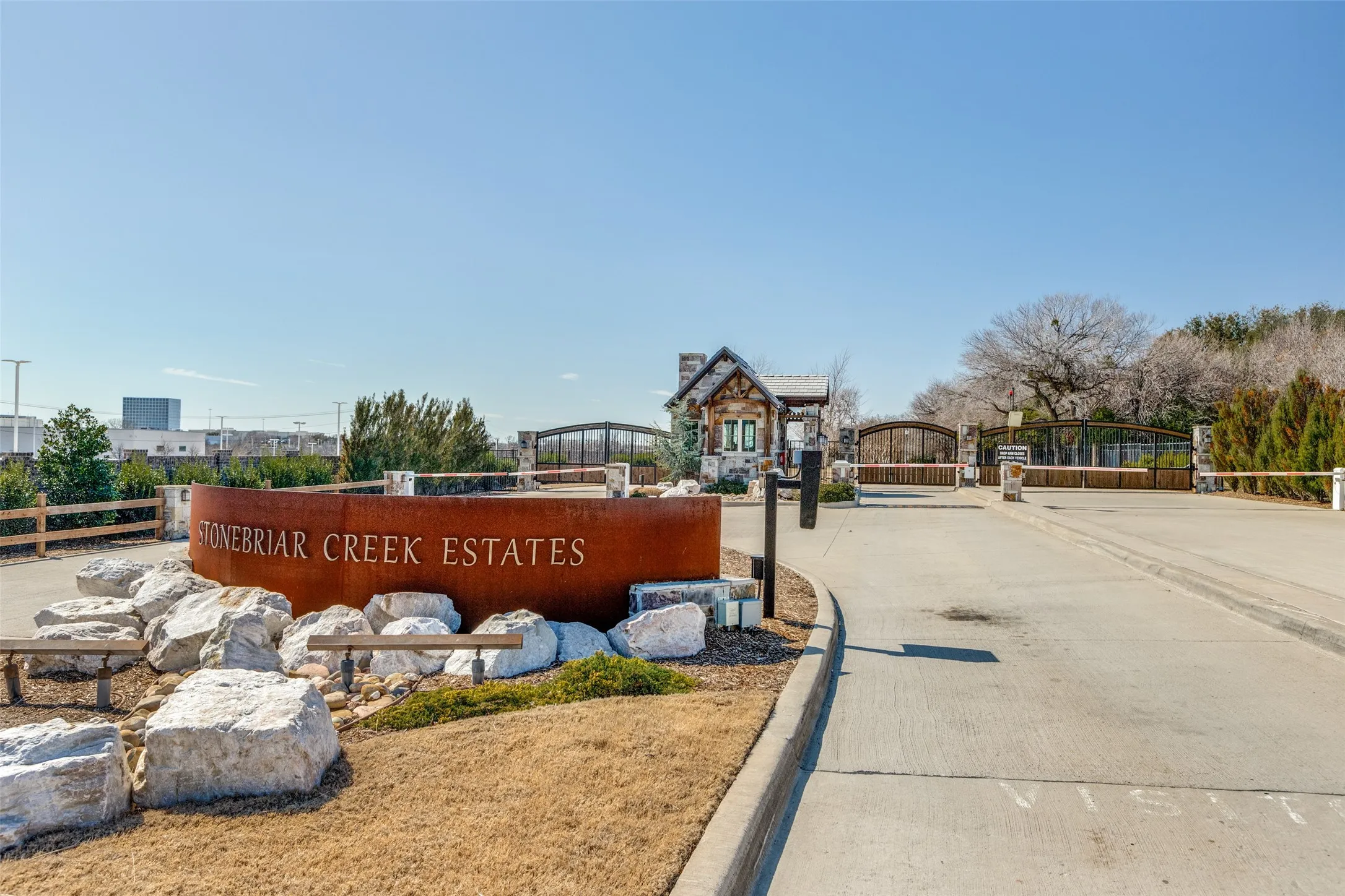 Gated entrance into the community