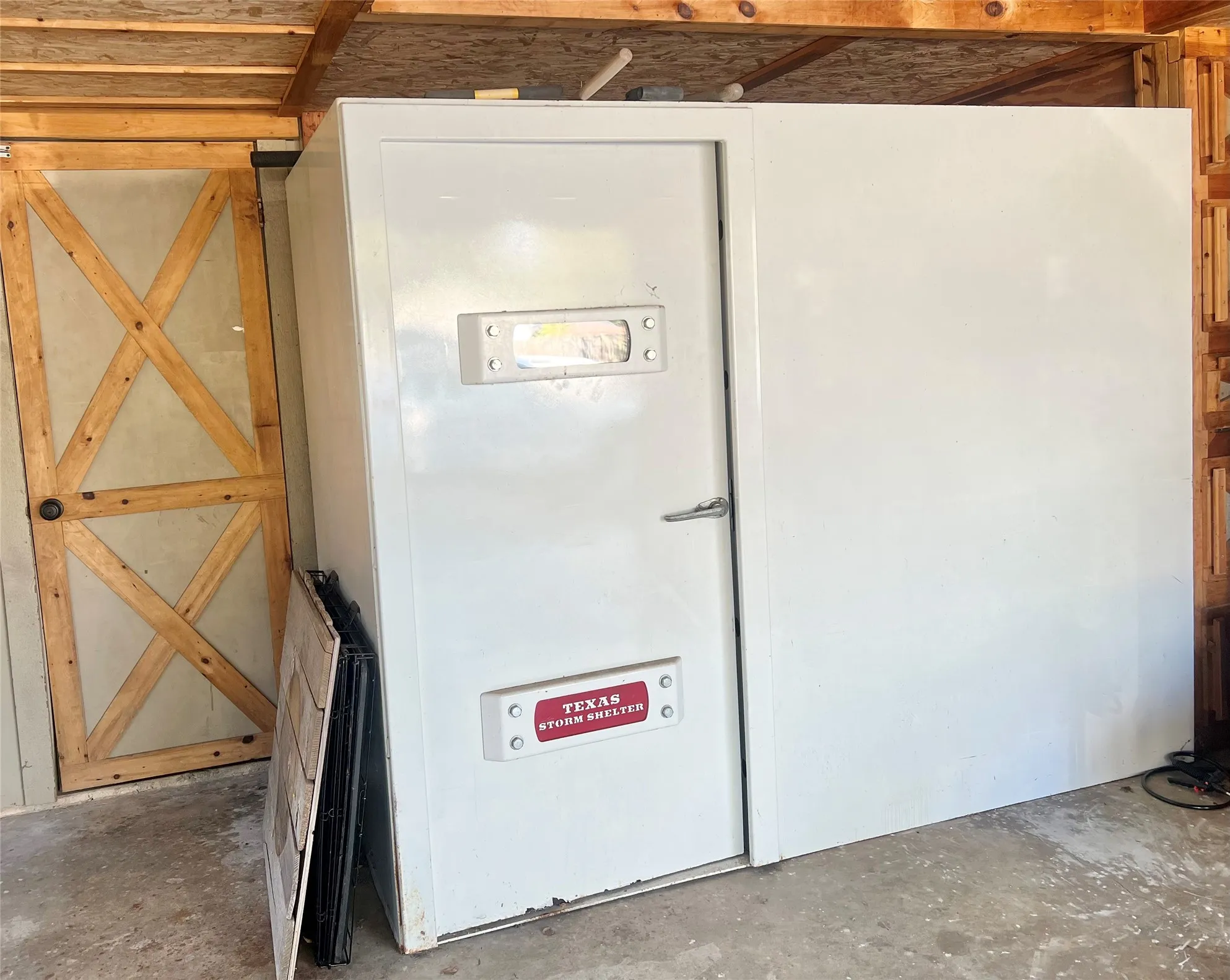 Your own Storm Shelter
located in the carport/shop.